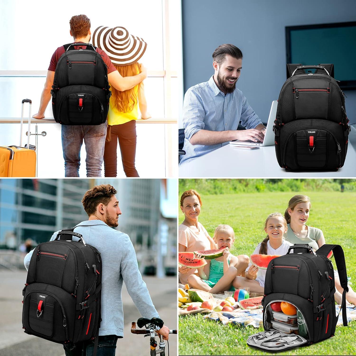 Mochila Térmica YORANG 17.3" con Puerto USB y Compartimento Almuerzo