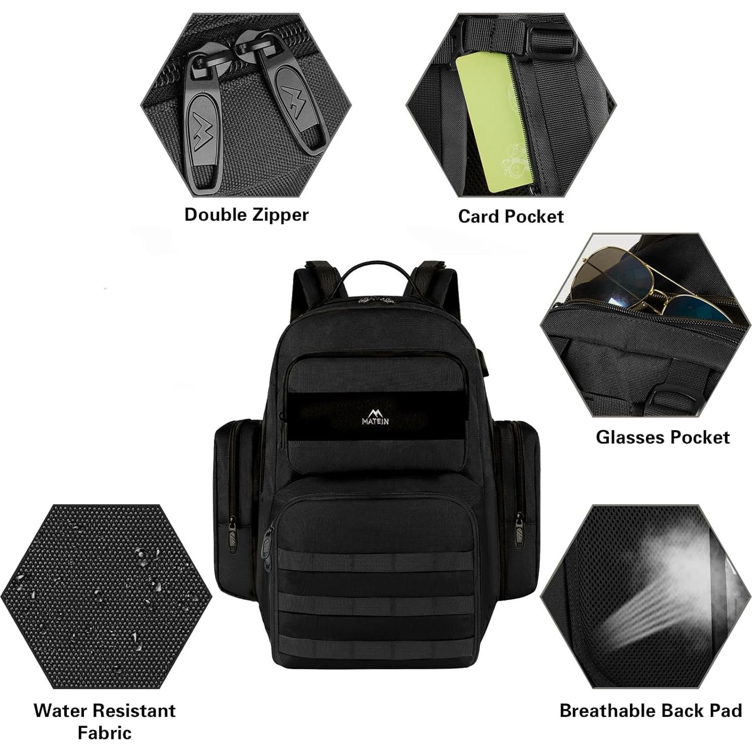 Mochila Táctica MATEIN 15.6" con Compartimento Aislado Negro