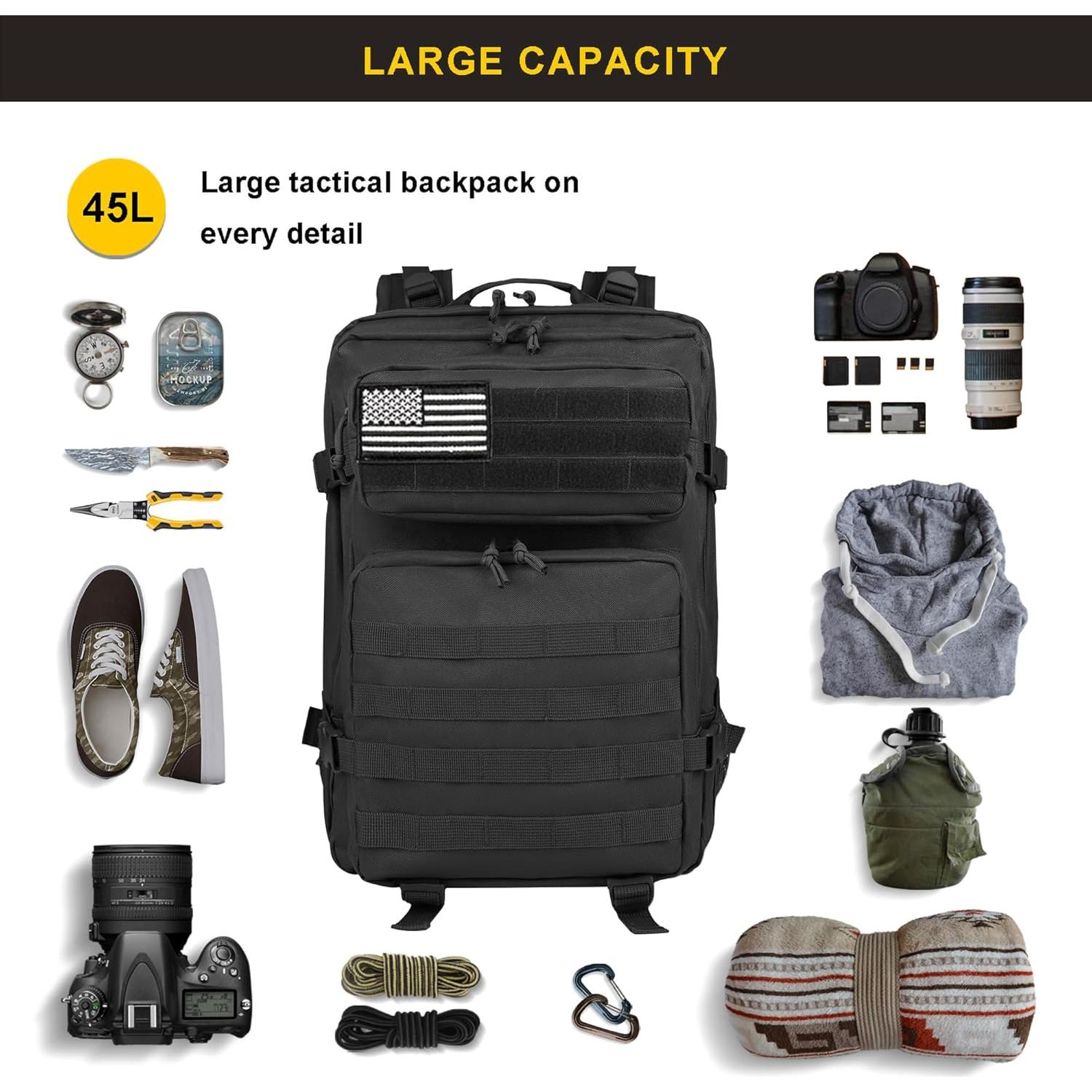 Mochila Táctica Militar Zavothy 45L Impermeable Unisex