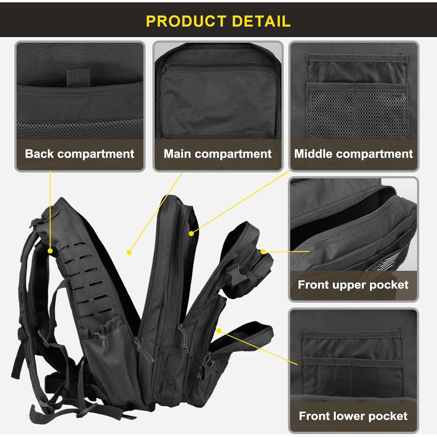 Mochila Táctica Militar Zavothy 45L Impermeable Unisex