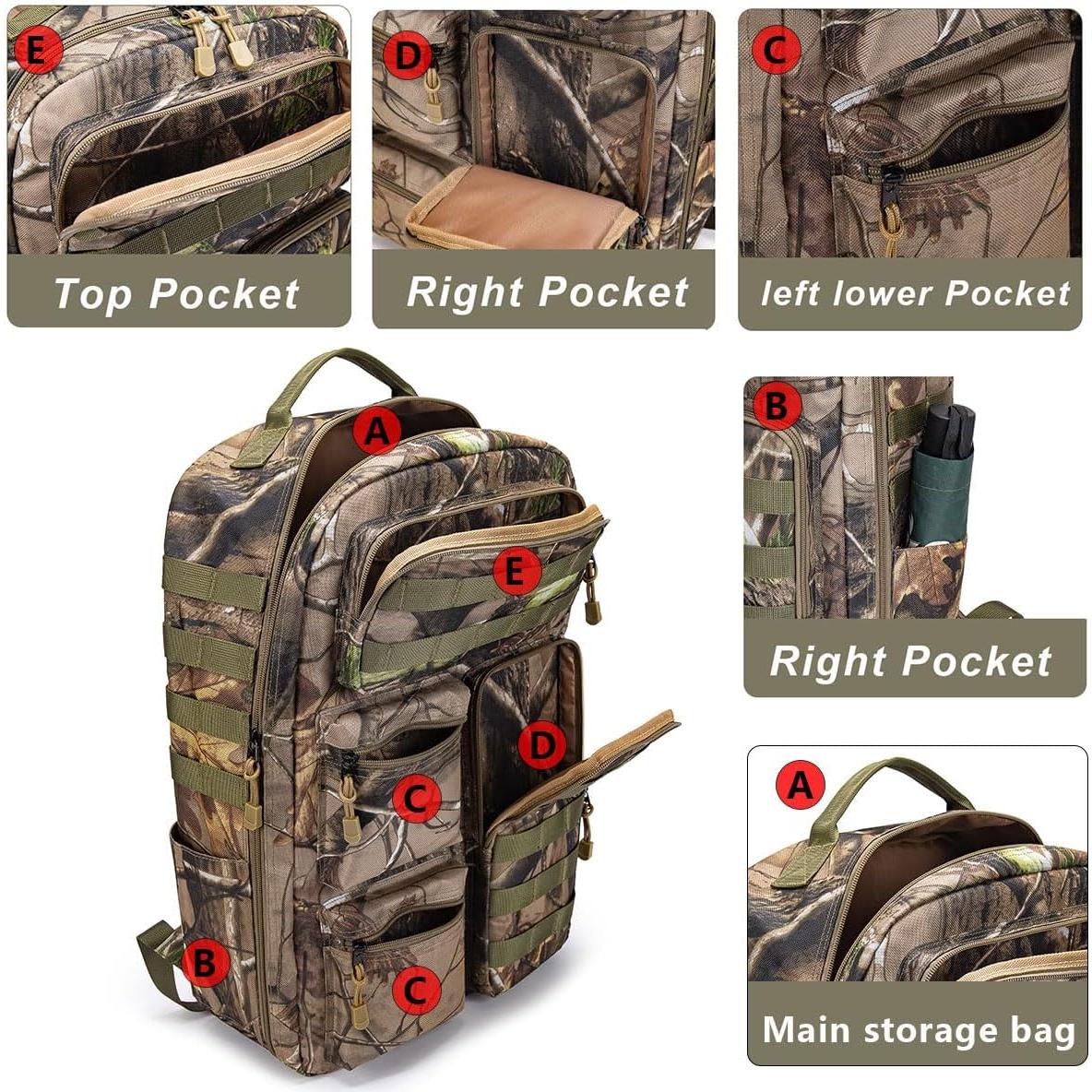 Mochila táctica impermeable MOLLE 30L camuflaje unisex