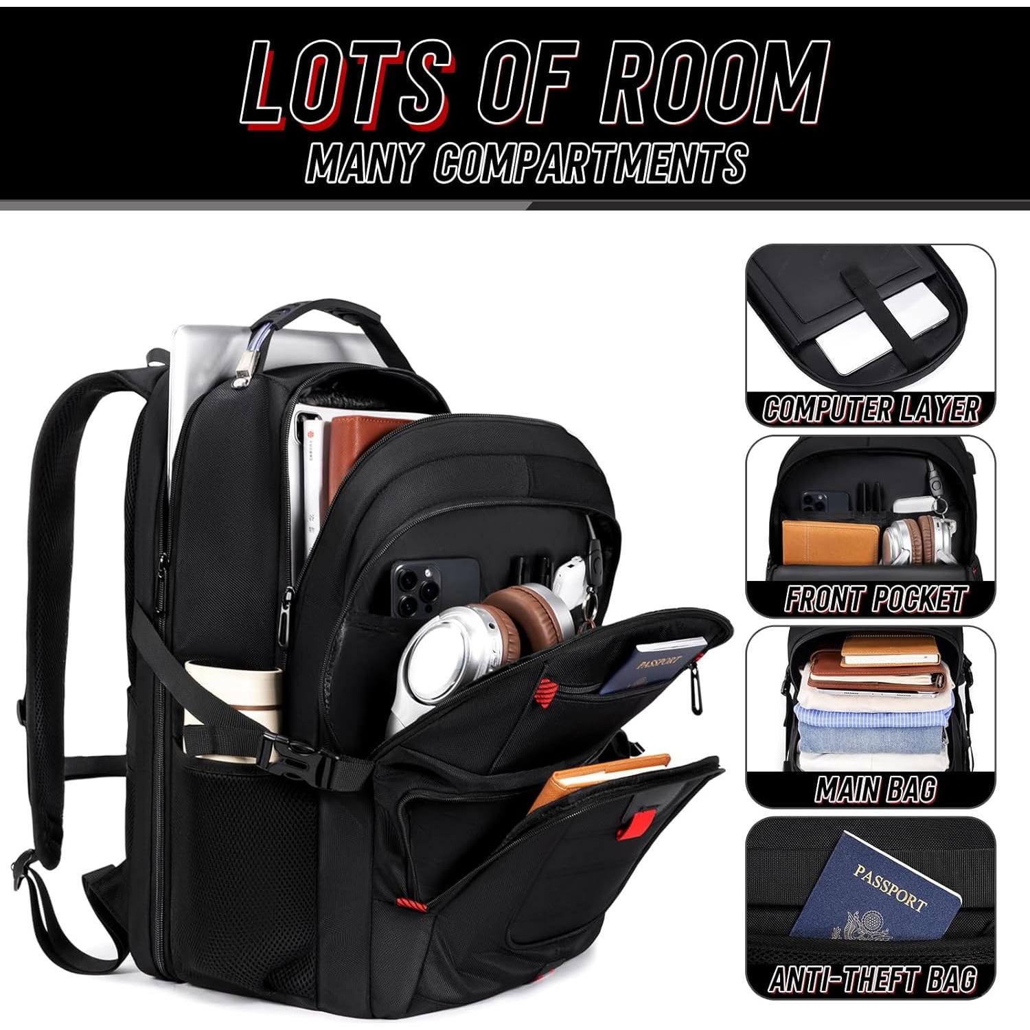 Mochila de Viaje Z-MGKISS 50L para Portátil 17.3" Negra