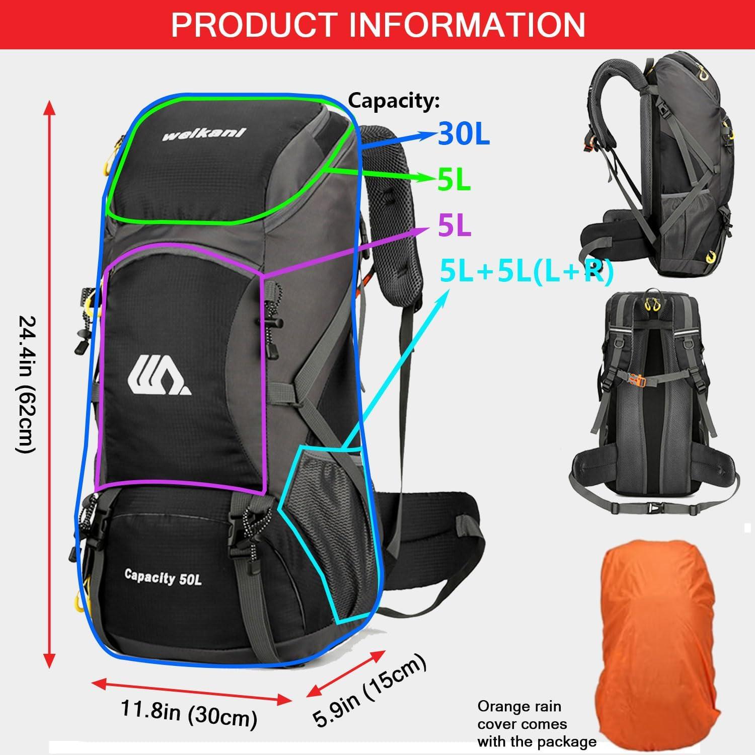 Mochila de Senderismo Favuit 30L Ultraligera Negra