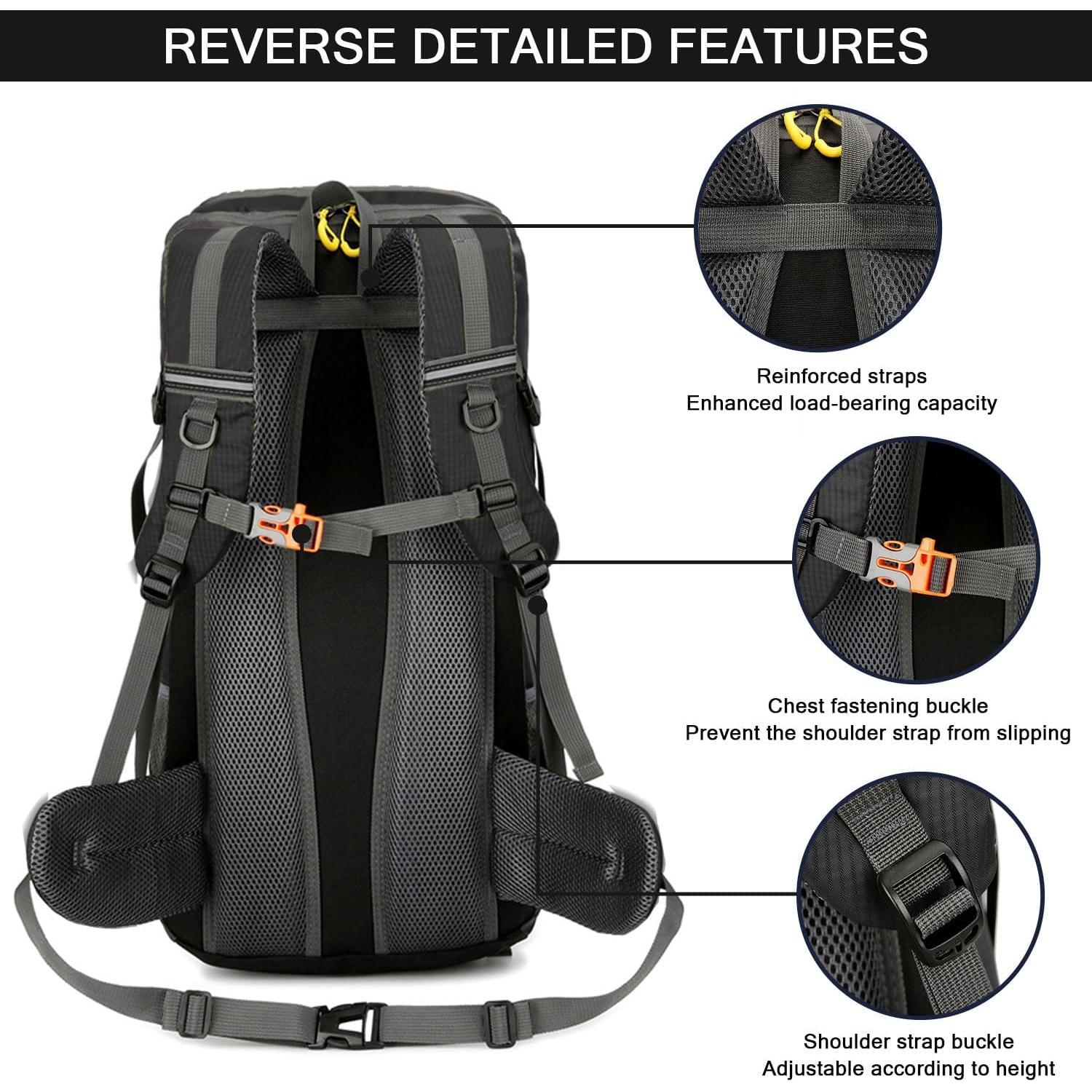 Mochila de Senderismo Favuit 30L Ultraligera Negra