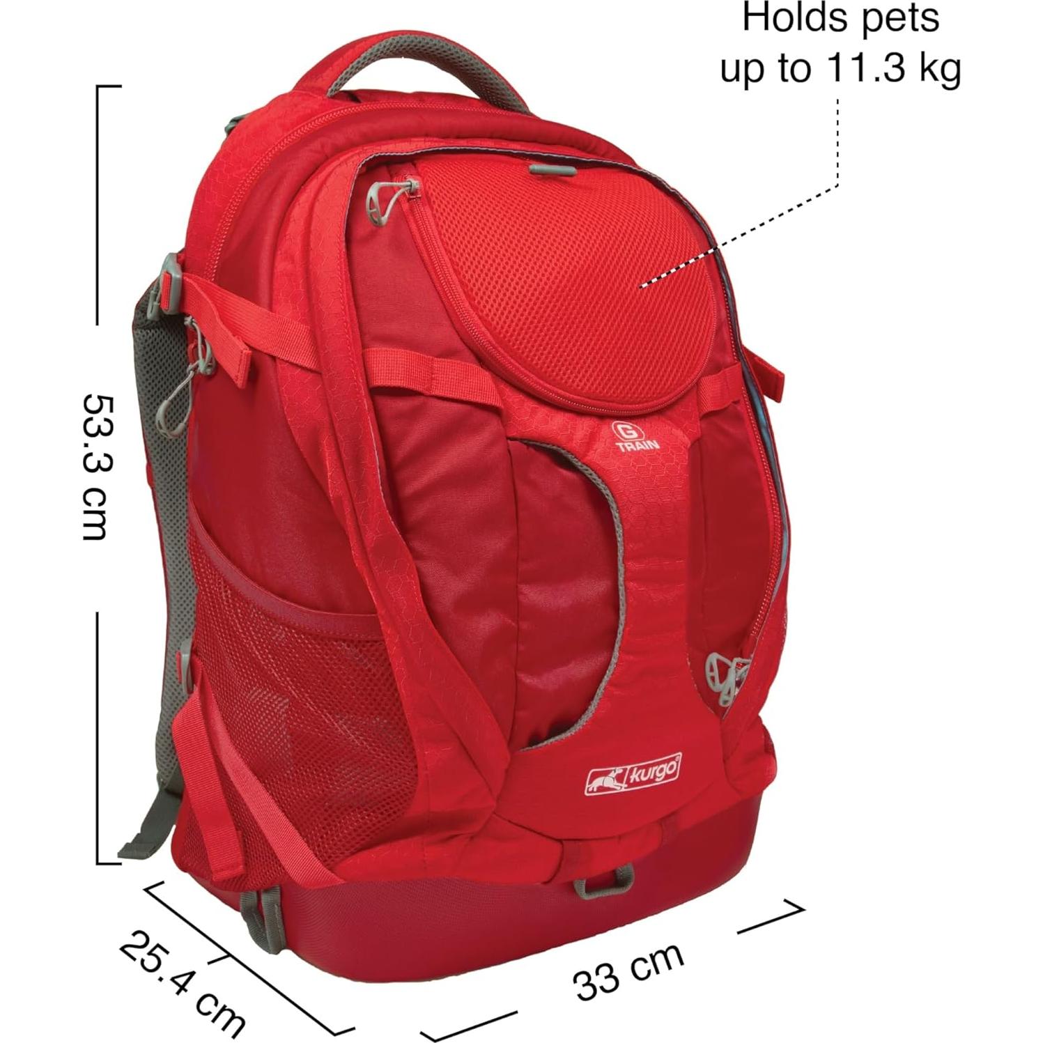 Mochila Transportadora Kurgo G-Train para Perros y Gatos - Rojo