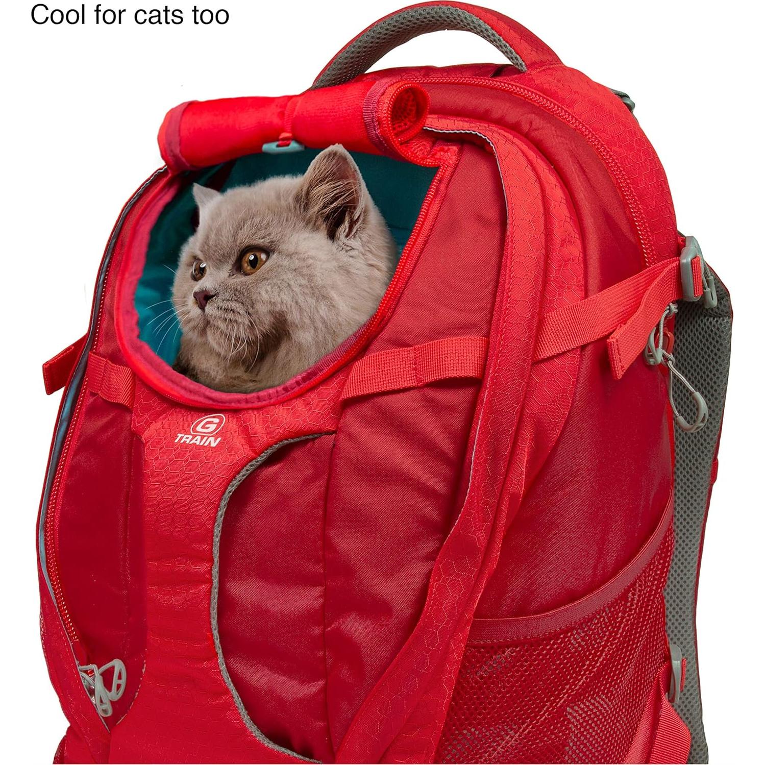 Mochila Transportadora Kurgo G-Train para Perros y Gatos - Rojo