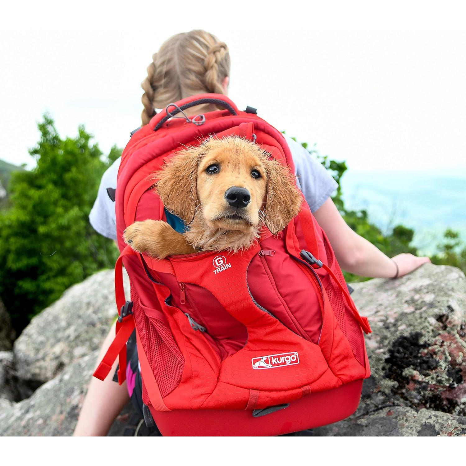Mochila Transportadora Kurgo G-Train para Perros y Gatos - Rojo