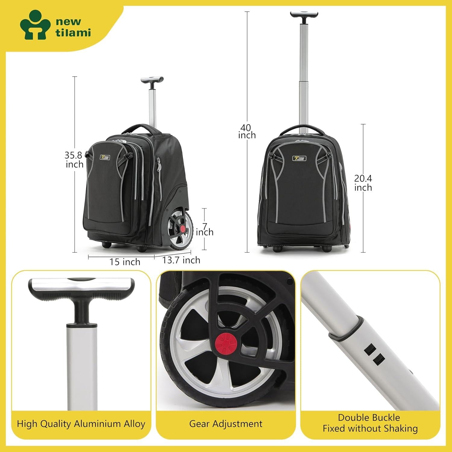 Mochila Rodante 20" NUEVO TILAMI Impermeable para Laptop 17"