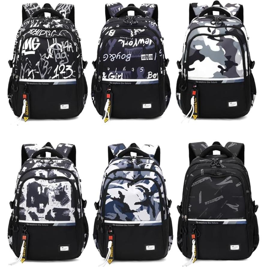 Mochila Escolar Camuflaje Niños 33x20x49cm 20L