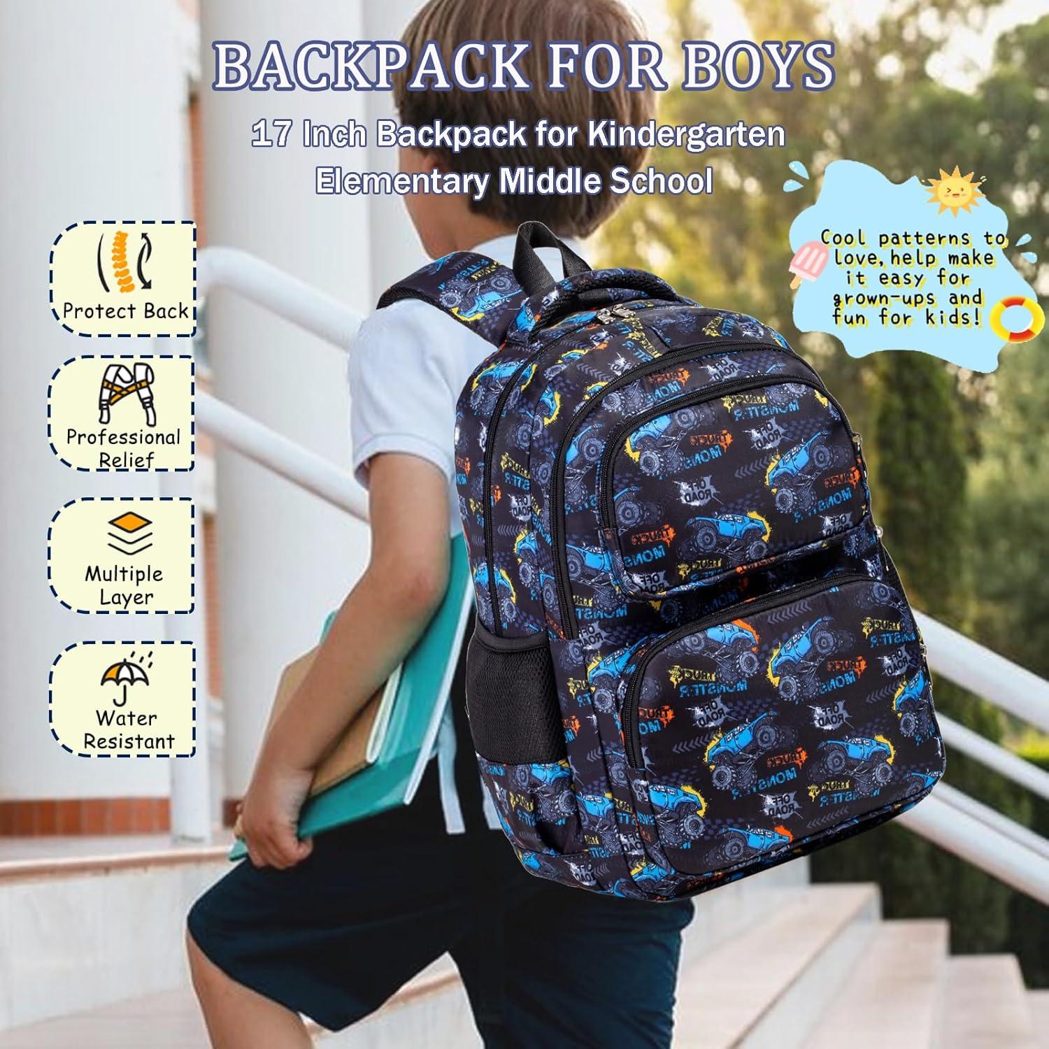 Mochila Escolar para Niños Shenzhenshi 42.9x30.5cm Azul y Negro