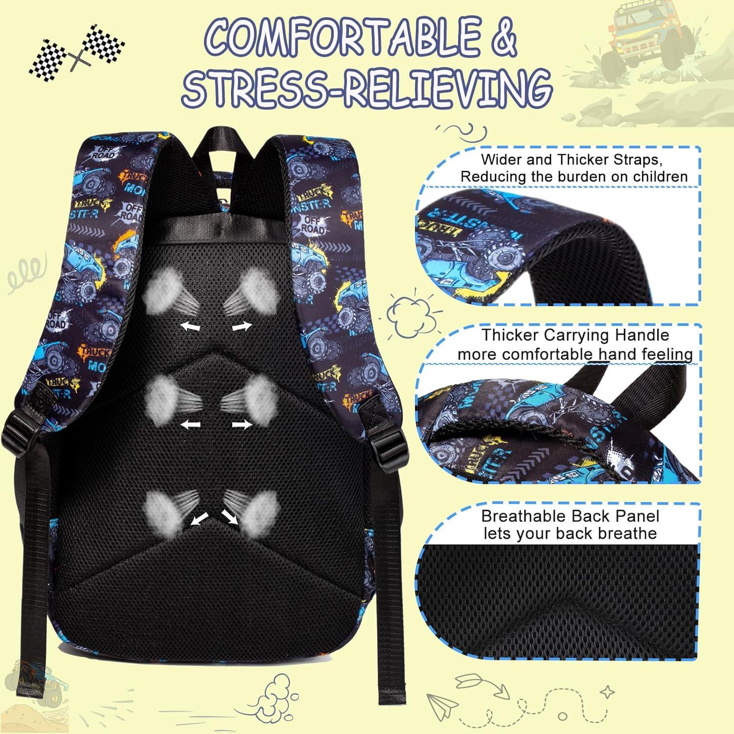 Mochila Escolar para Niños Shenzhenshi 42.9x30.5cm Azul y Negro