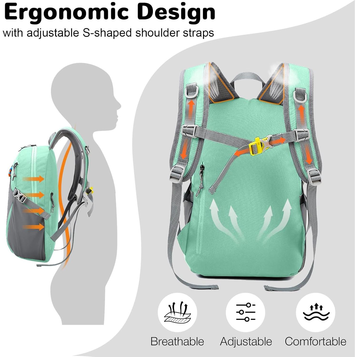 Mochila de Senderismo Impermeable Outplea 12L Verde Claro