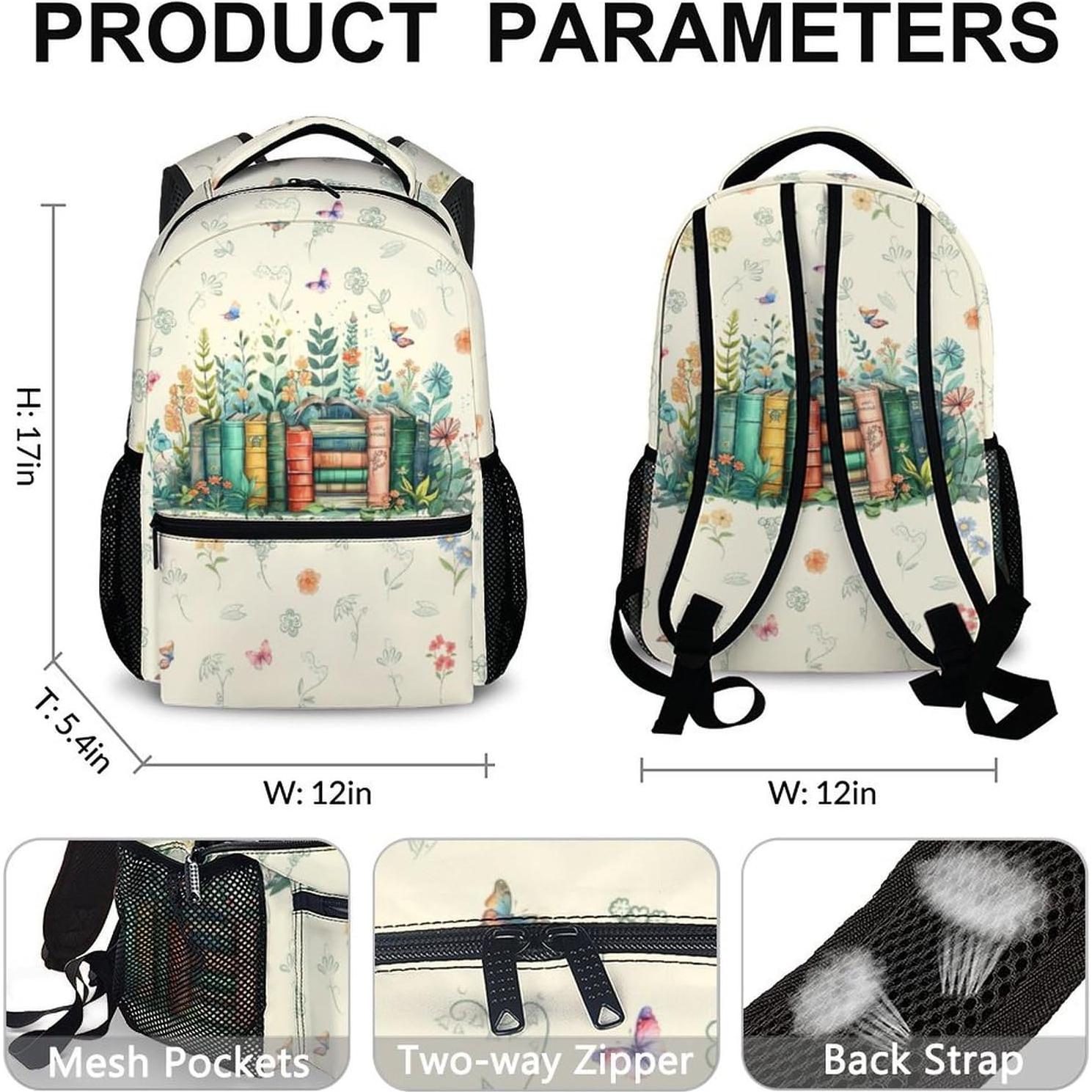 Mochila Escolar para Niñas FLEXIMX con Estampado de Flores 43cm