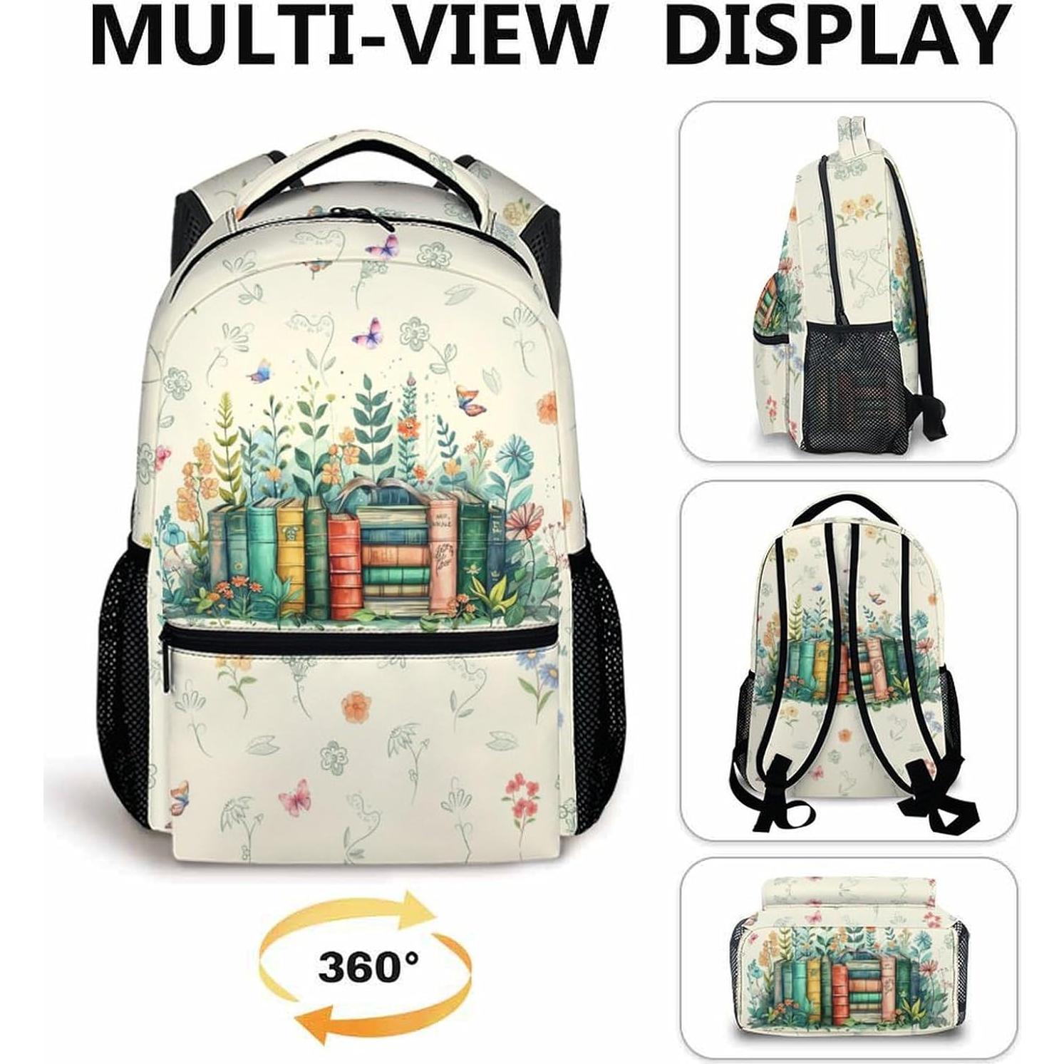 Mochila Escolar para Niñas FLEXIMX con Estampado de Flores 43cm