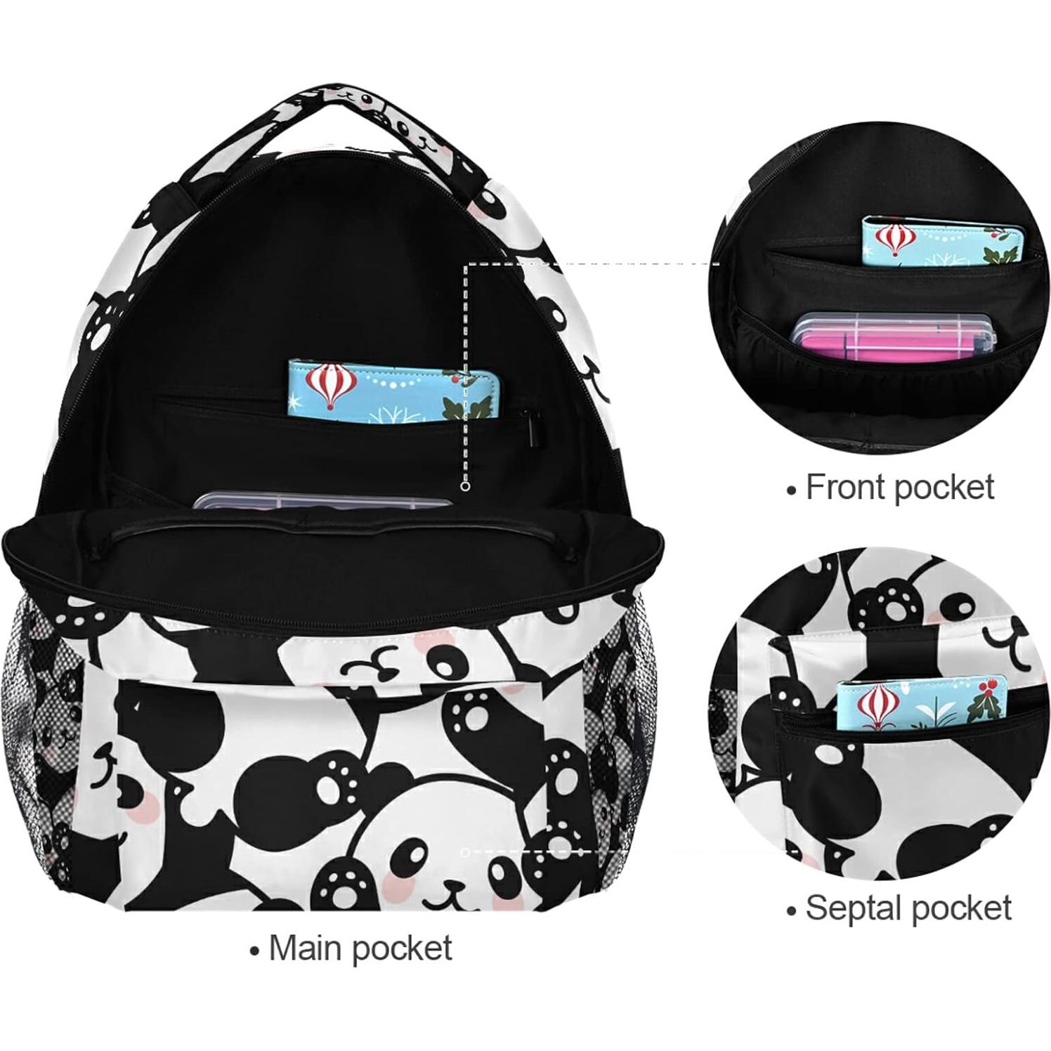 Mochila Escolar ALAZA Panda para Niñas 40.5x29x17.5cm