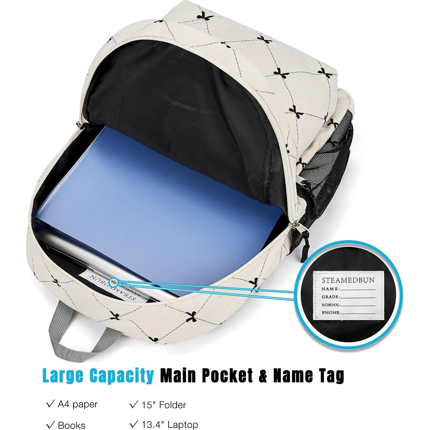 Mochila Corduroy STEAMEDBUN Niñas 38x28x13 cm 12L