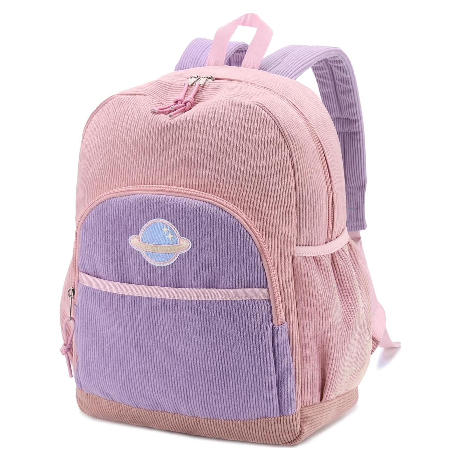 Mochila Escolar Kasqo Rosa Púrpura para Niñas 4-7 Años