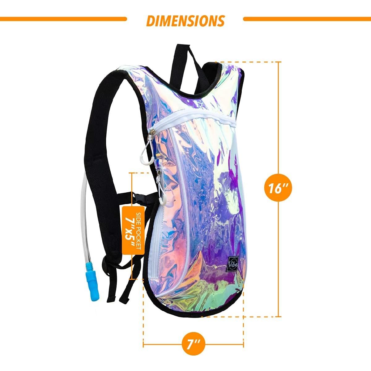 Mochila de Hidratación Equipo de Festival Vibe 2L Oro Rosa Holográfico