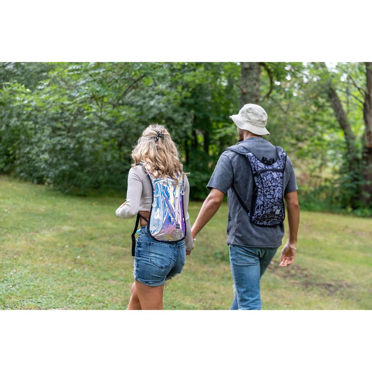 Mochila de Hidratación Equipo de Festival Vibe 2L Oro Rosa Holográfico