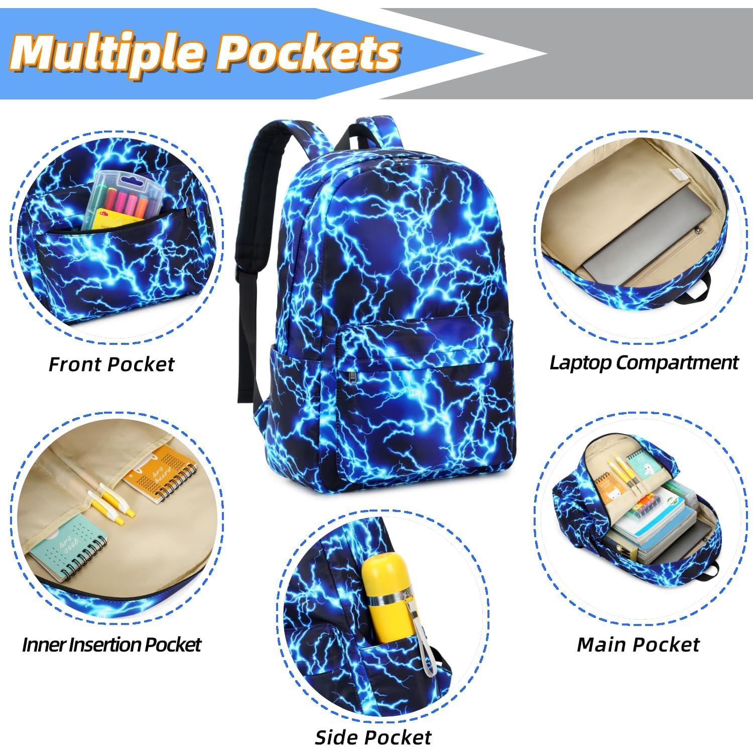 Mochila Escolar Infantil Azul Claro 20L con Compartimentos