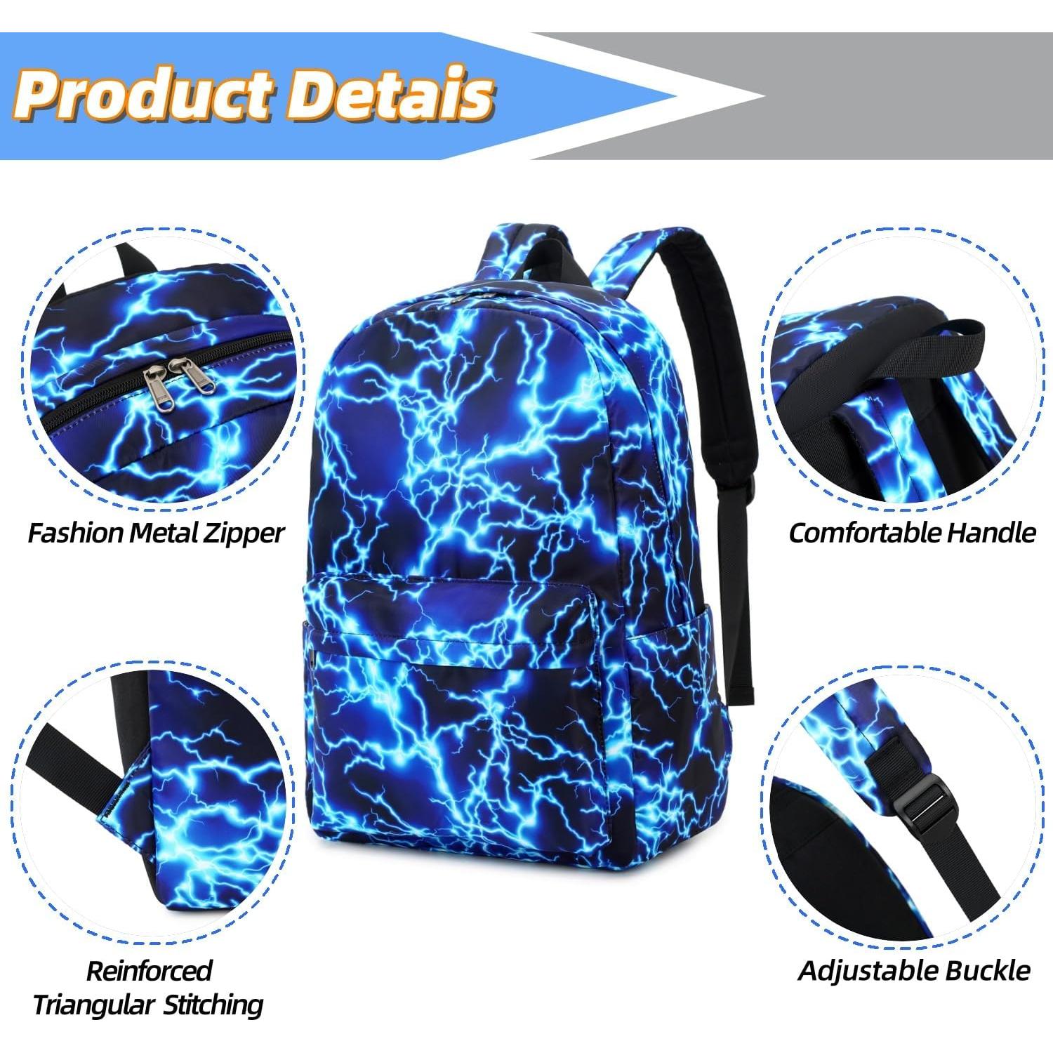 Mochila Escolar Infantil Azul Claro 20L con Compartimentos