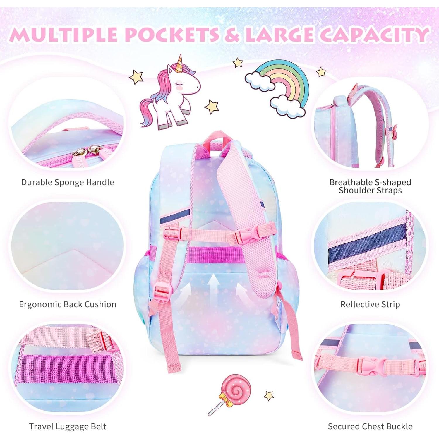 Mochila Escolar para Niñas BYXEPA Azul 40.9x29.2x17cm