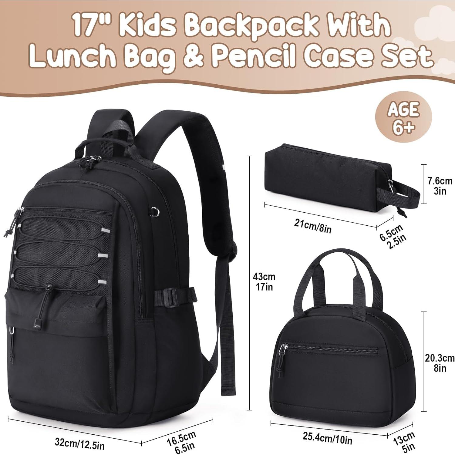 Mochila Fimibuke 3 PCS Niñas Impermeable con Lonchera y Estuche