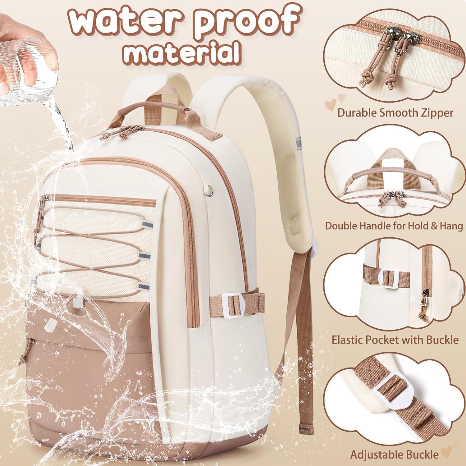 Mochila Fimibuke 3 PCS Niñas Impermeable con Lonchera y Estuche