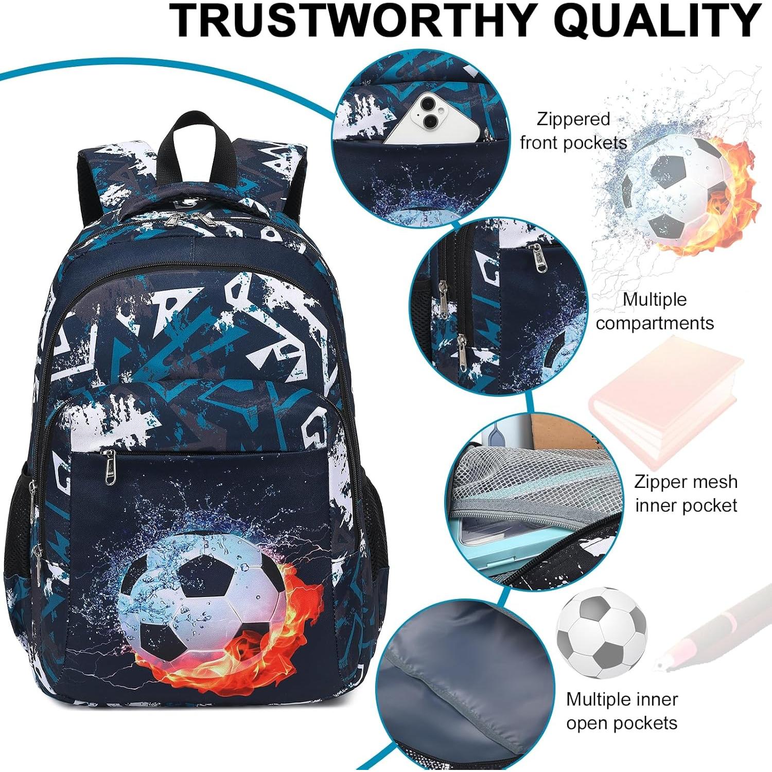 Mochila Escolar LEDAOU 3 en 1 para Niñas con Lonchera y Estuche