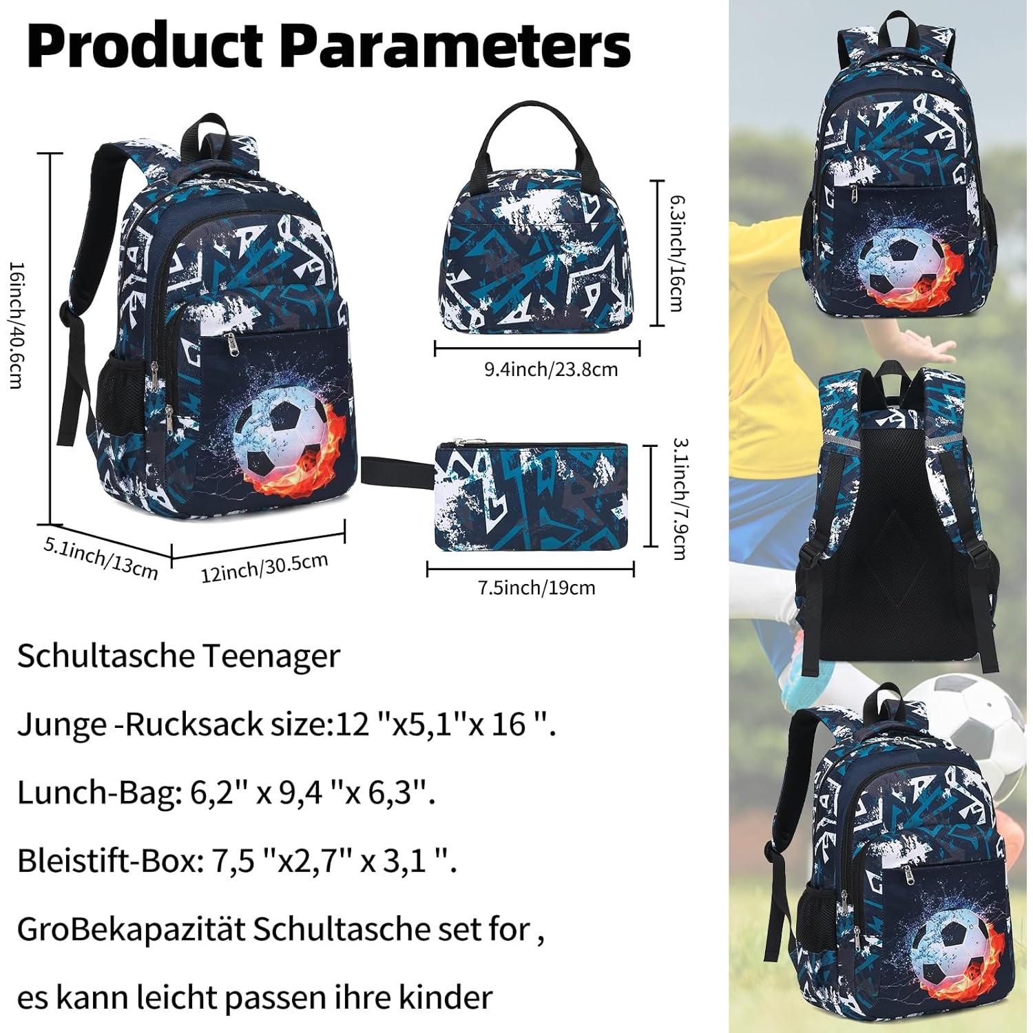 Mochila Escolar LEDAOU 3 en 1 para Niñas con Lonchera y Estuche