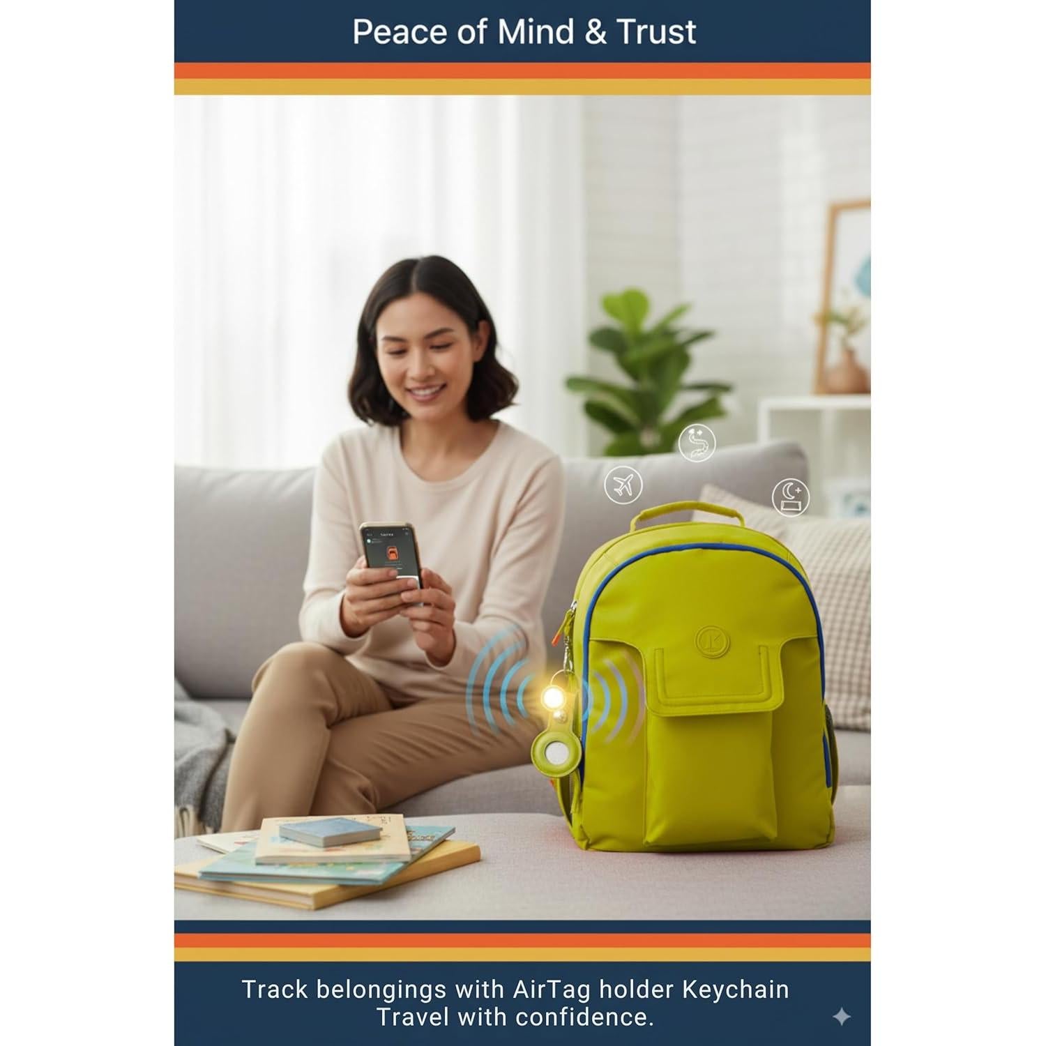 Mochila de Viaje para Niños 3 en 1 Verde Lima con Almohada y Manta