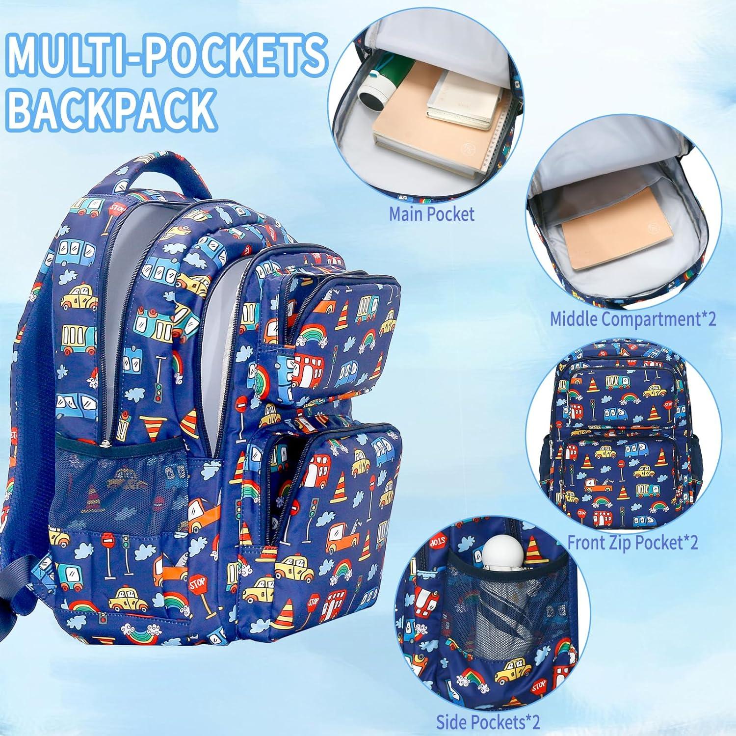 Set de 3 mochilas escolares YESGIRL con caja de almuerzo