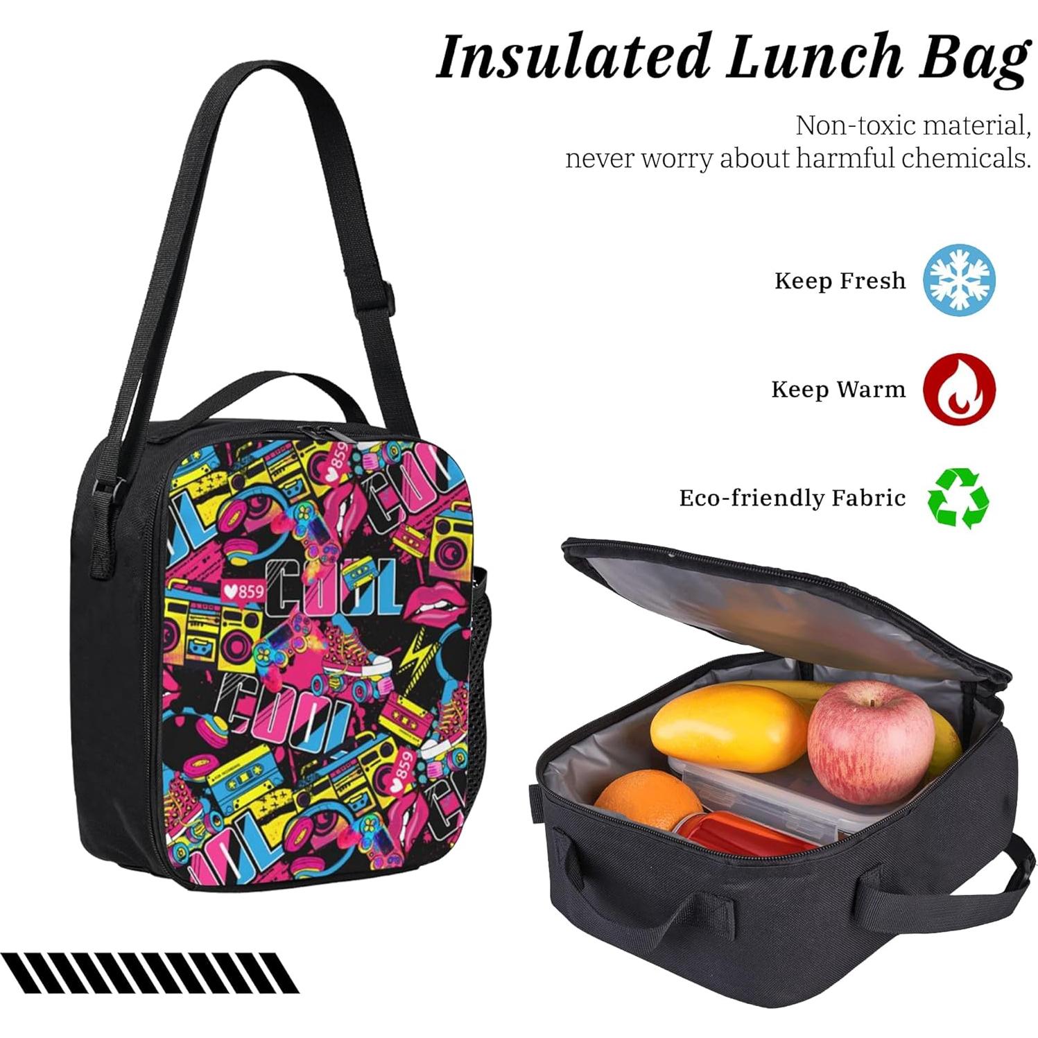 Mochila Escolar 3 en 1 Hip Hop Kid con Almuerzo y Estuche