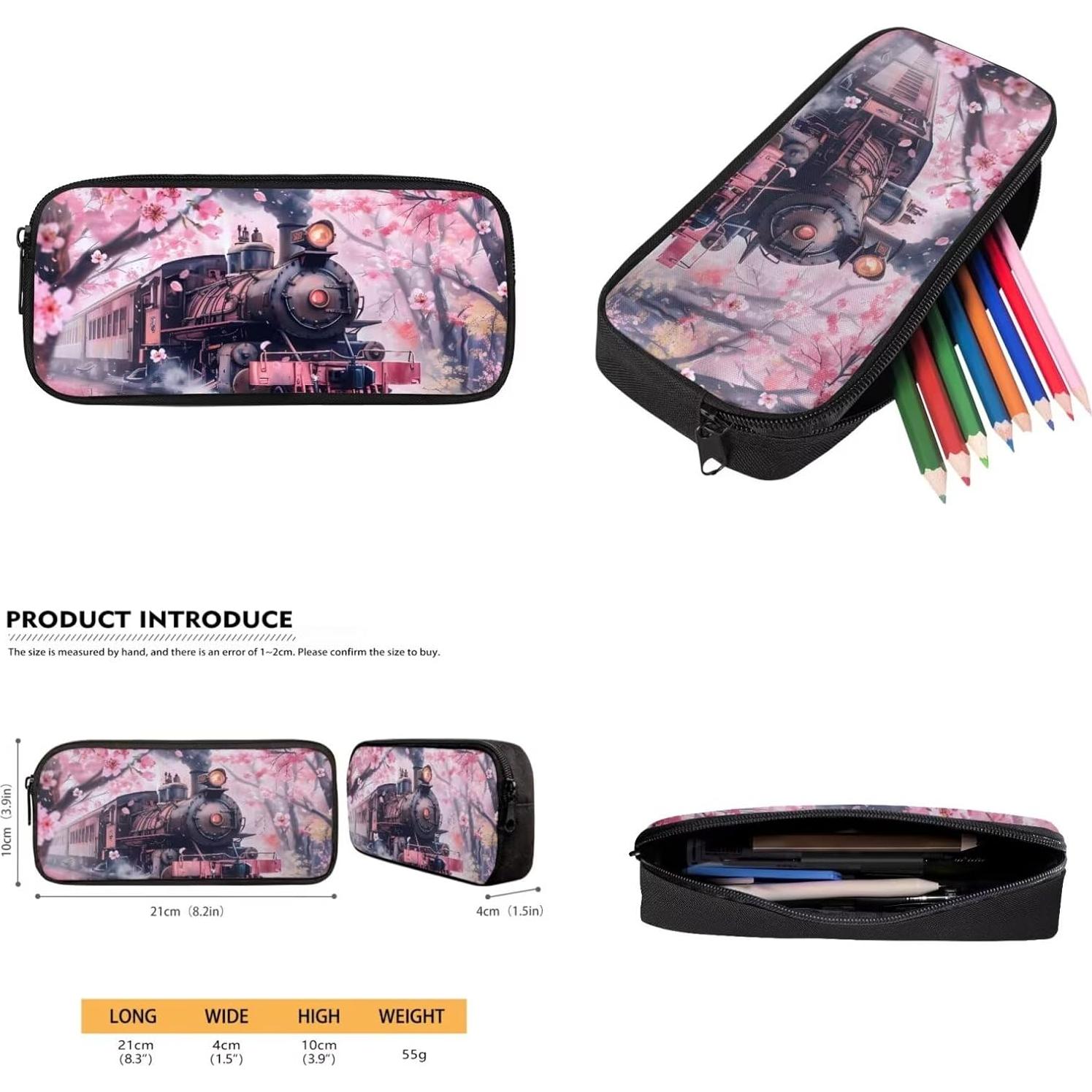 Mochila Escolar 4 en 1 Gomyblomy Niñas Tren de Vapor Flores