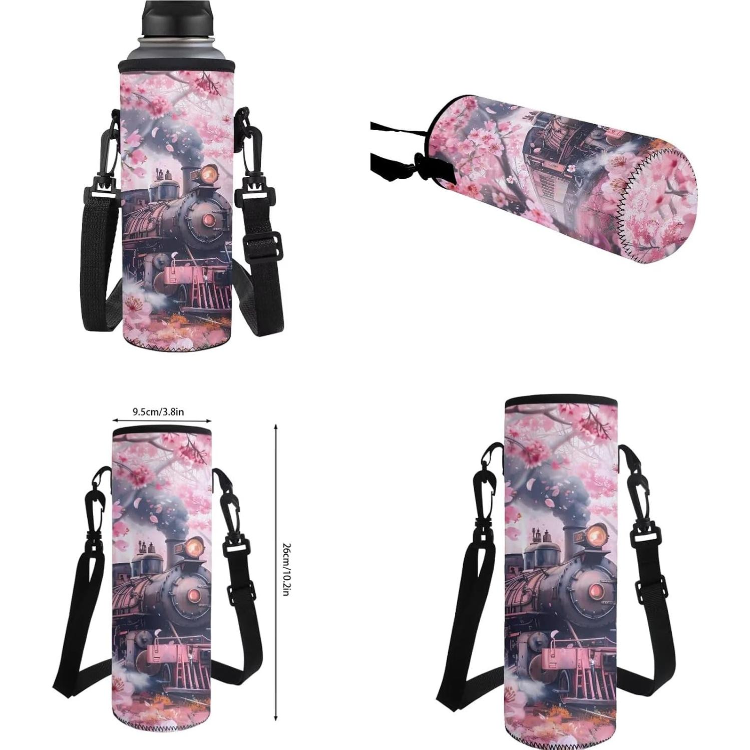 Mochila Escolar 4 en 1 Gomyblomy Niñas Tren de Vapor Flores