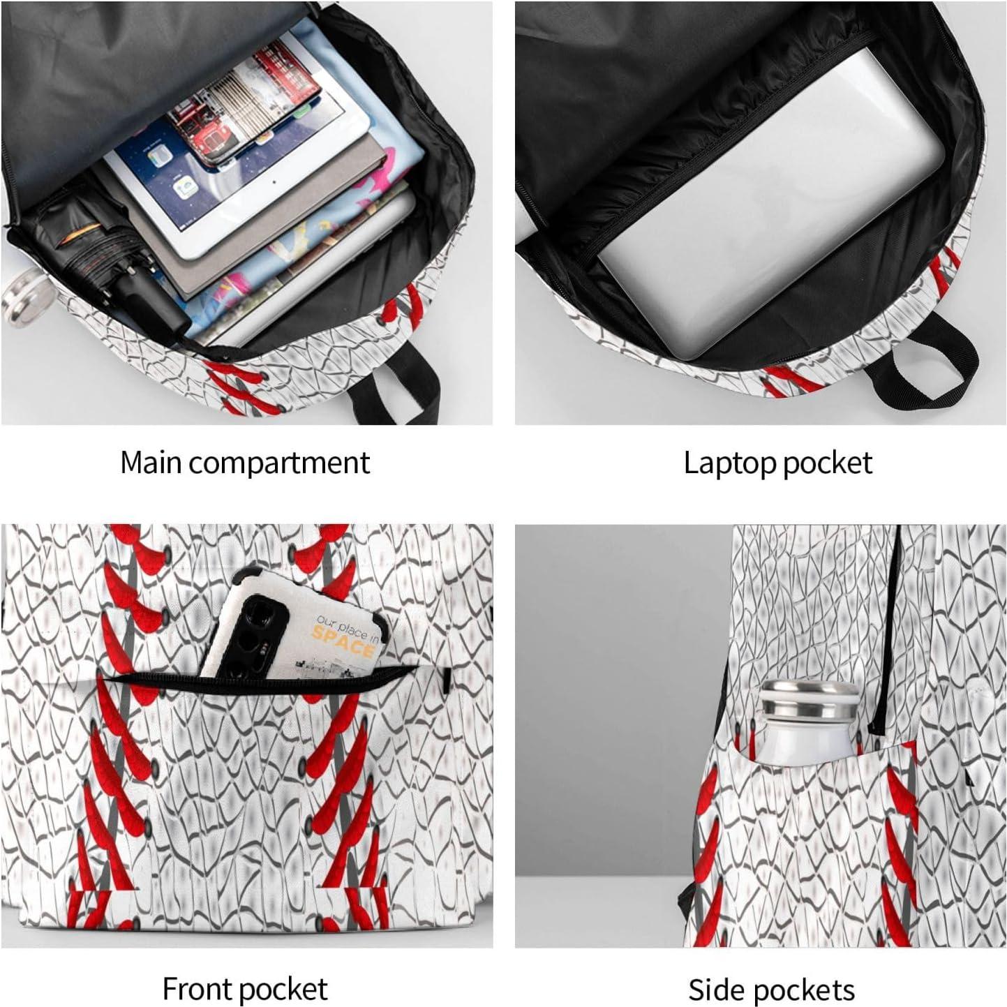 Mochila Escolar Ligera Unisex 28x16x43 cm - Color Béisbol