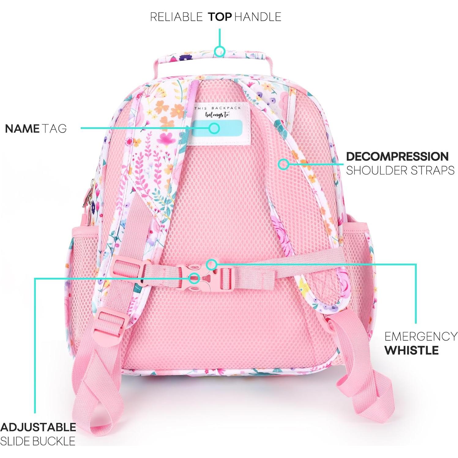 Mochila para Niñas Mibasies Rosa Floral 12L 38x29x12 cm