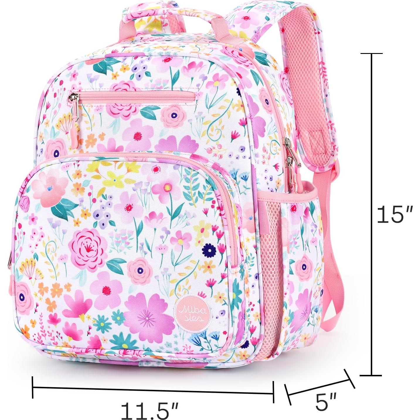 Mochila para Niñas Mibasies Rosa Floral 12L 38x29x12 cm