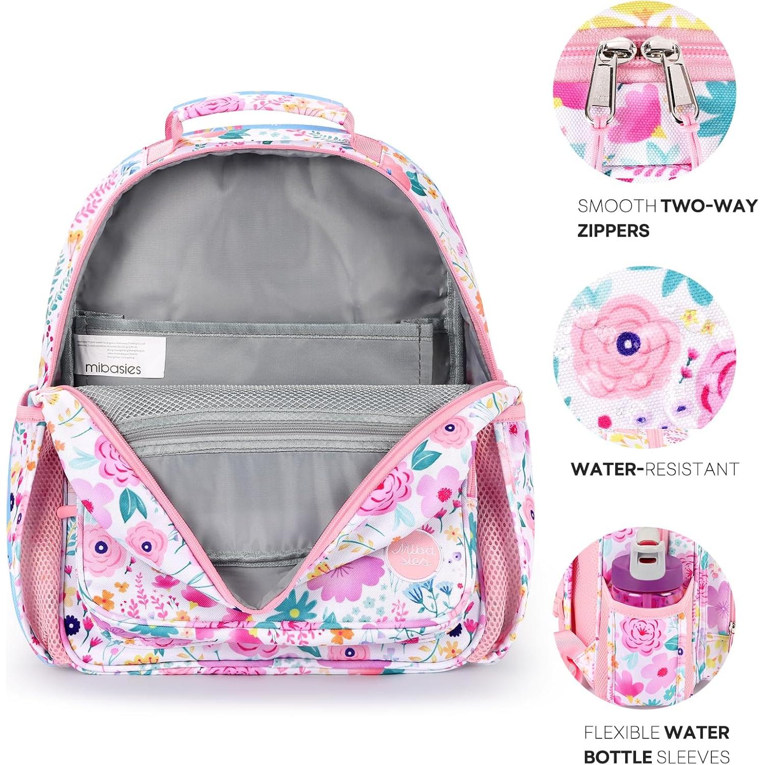 Mochila para Niñas Mibasies Rosa Floral 12L 38x29x12 cm