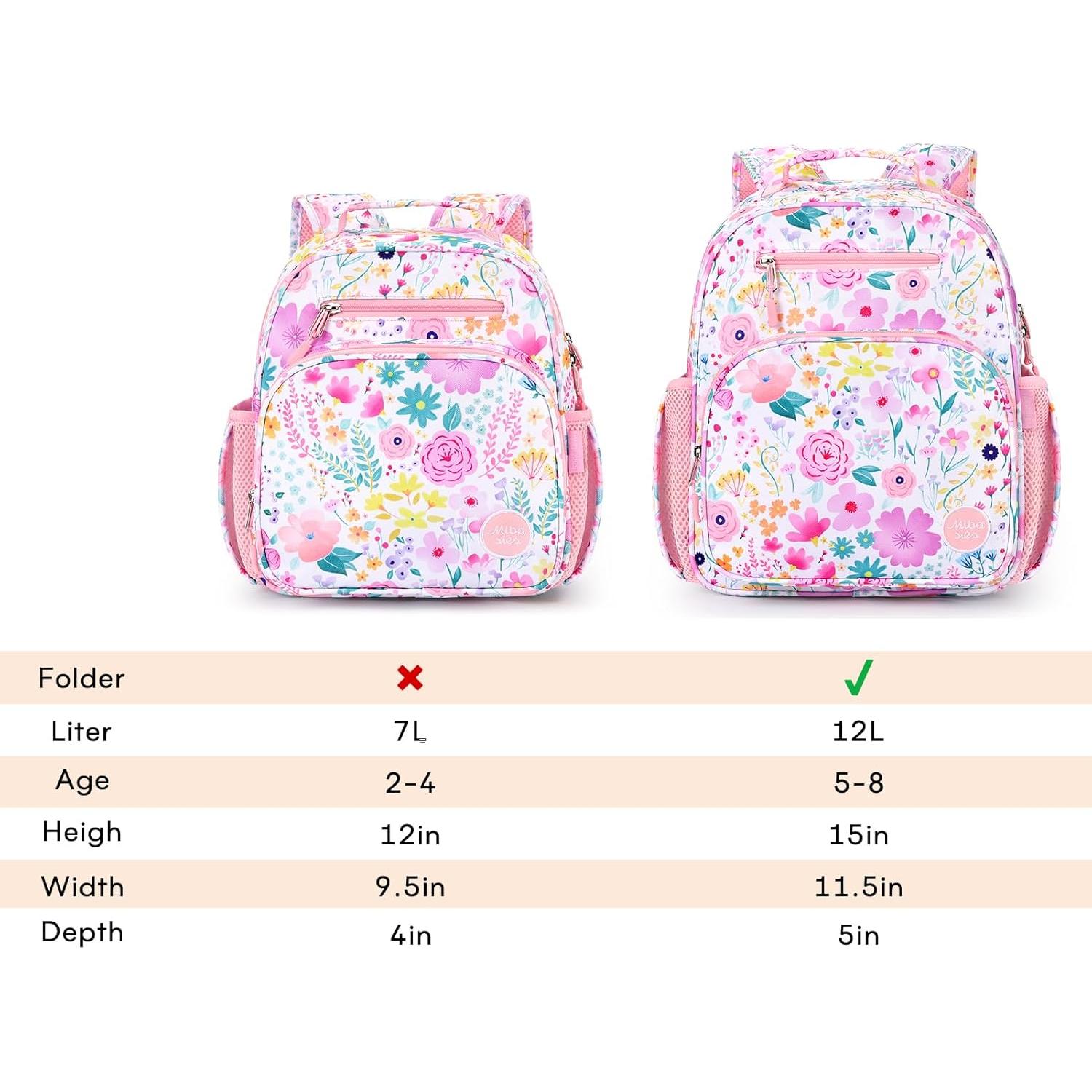 Mochila para Niñas Mibasies Rosa Floral 12L 38x29x12 cm
