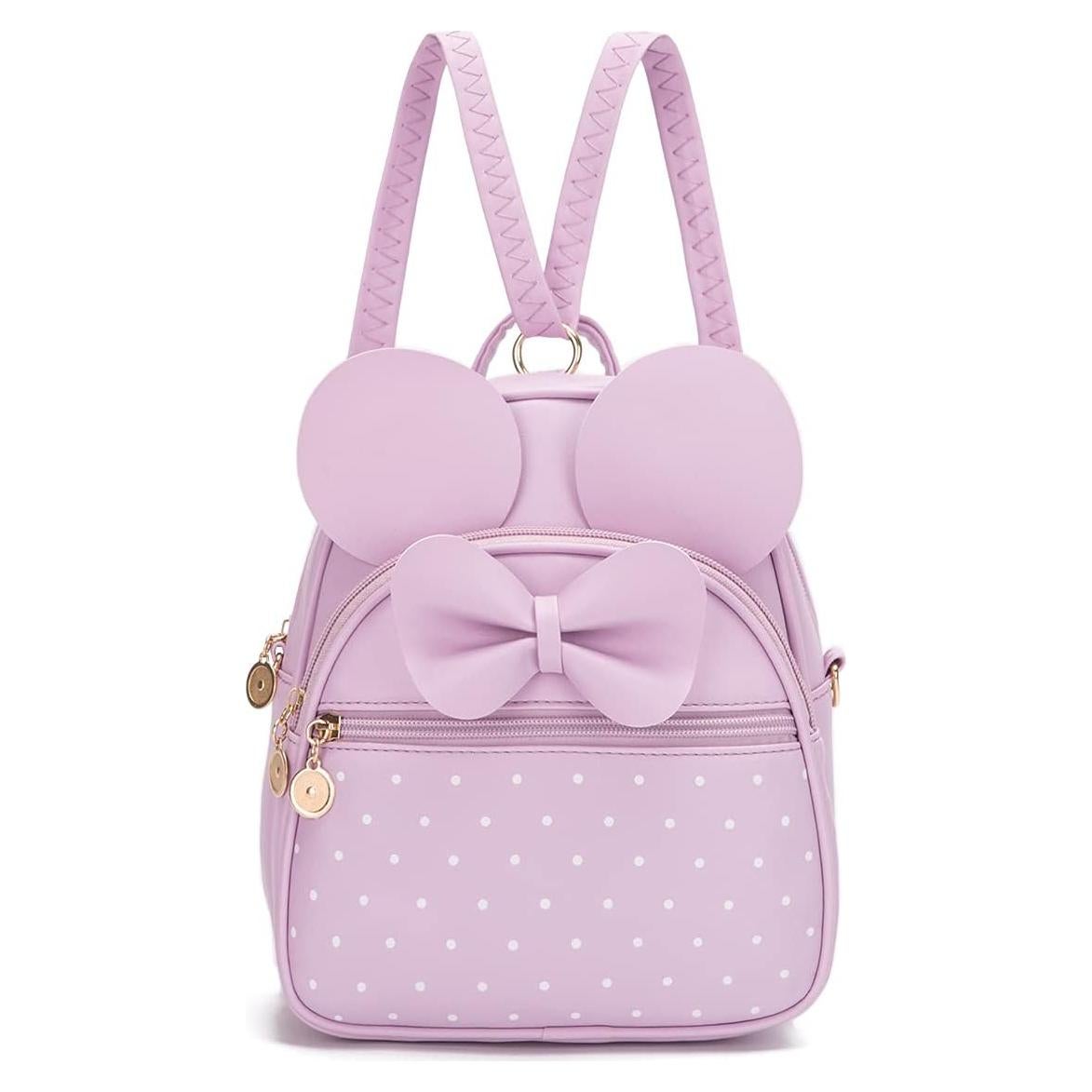 Mochila Mini KL928 Acolchada Lazo Lunares para Niñas