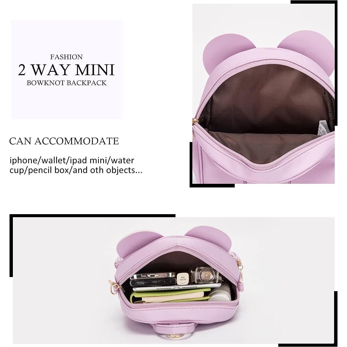 Mochila Mini KL928 Acolchada Lazo Lunares para Niñas