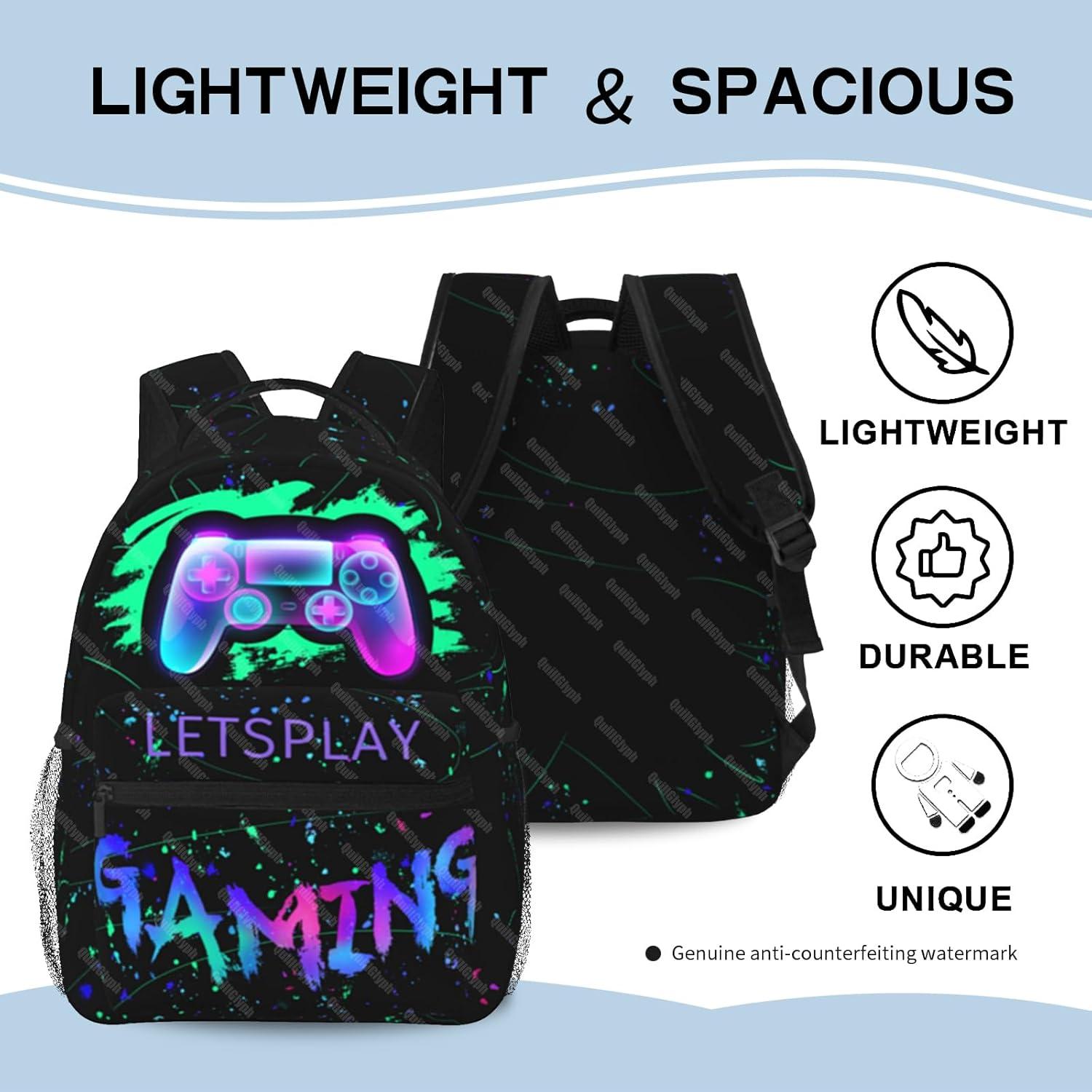 Mochila Escolar Niños 8-10 Años Gamepad Resistente Agua