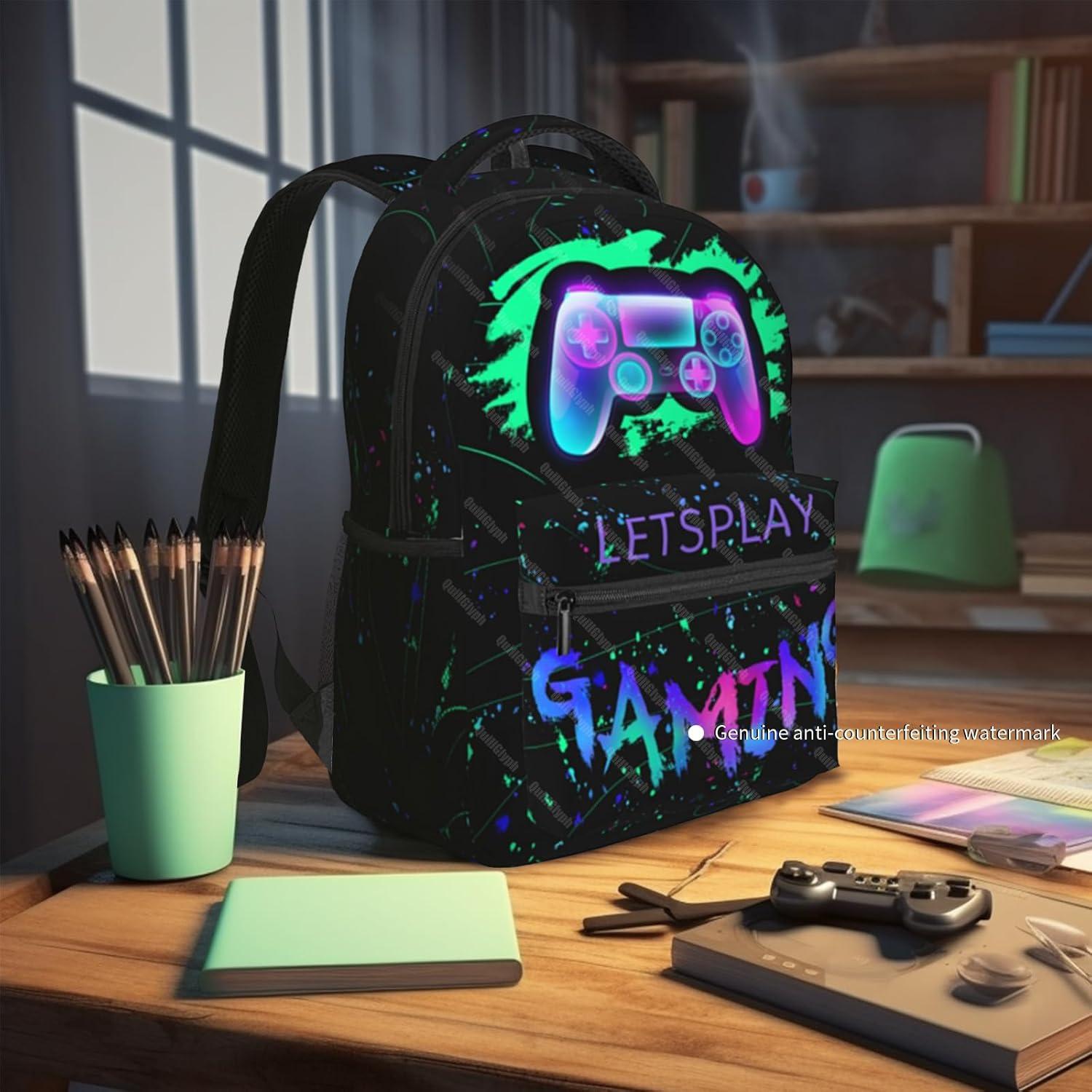 Mochila Escolar Niños 8-10 Años Gamepad Resistente Agua