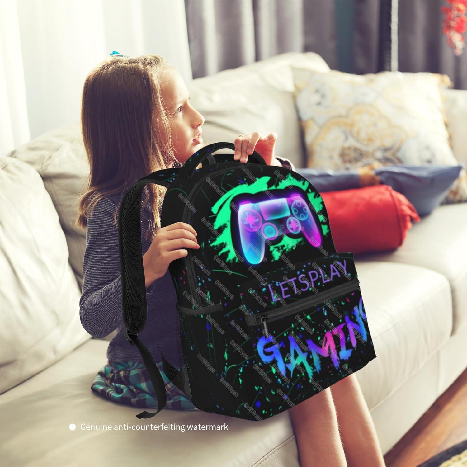 Mochila Escolar Niños 8-10 Años Gamepad Resistente Agua