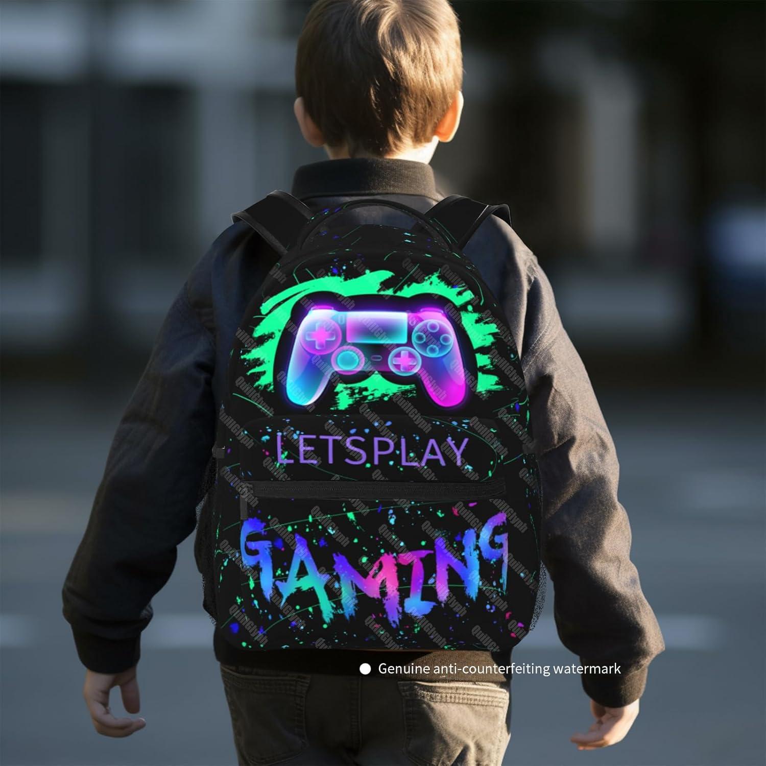 Mochila Escolar Niños 8-10 Años Gamepad Resistente Agua