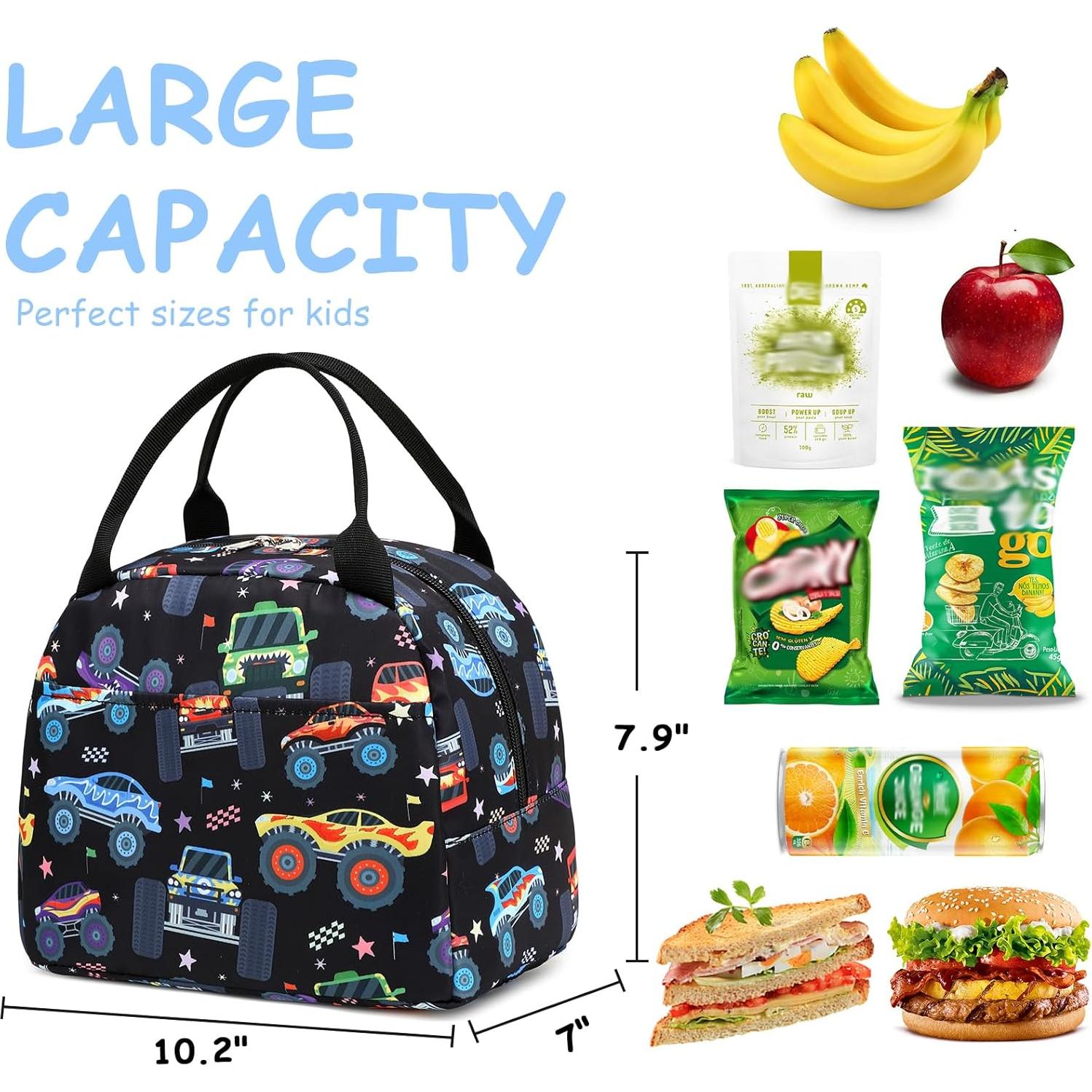 Mochila Escolar CAMTOP Monster Truck con Bolsa de Almuerzo