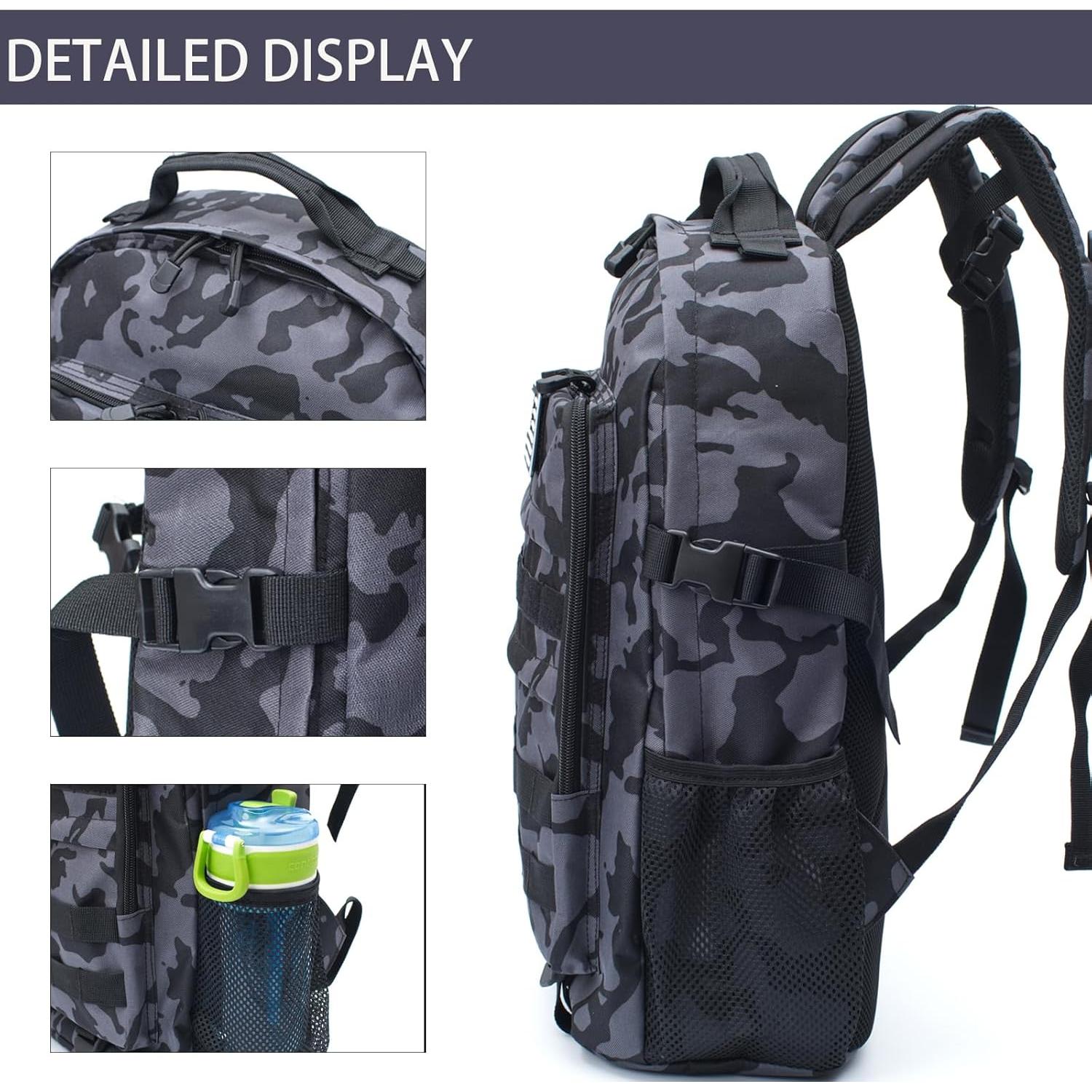 Mochila Camo WOWCOIN 35L Impermeable para Niños