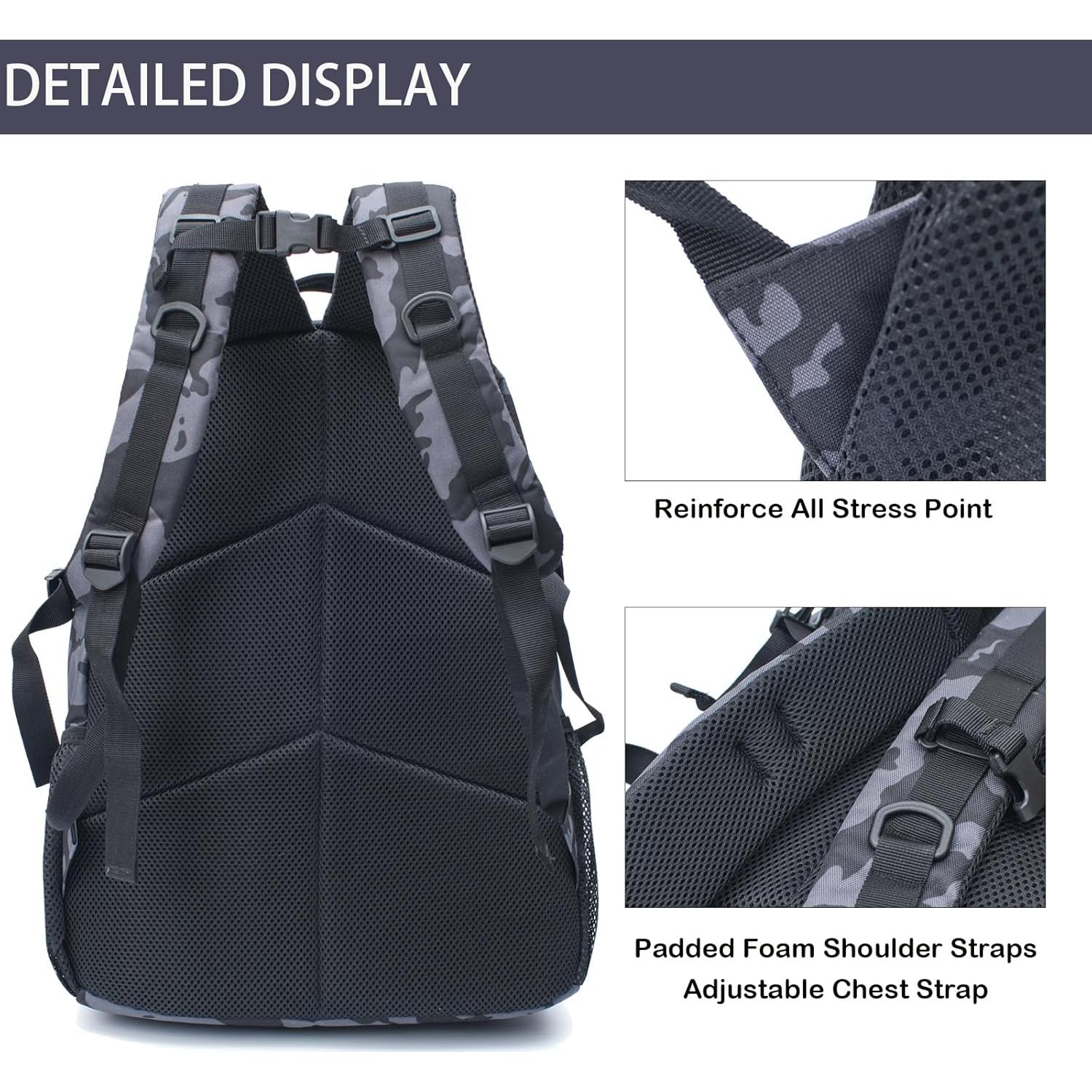 Mochila Camo WOWCOIN 35L Impermeable para Niños