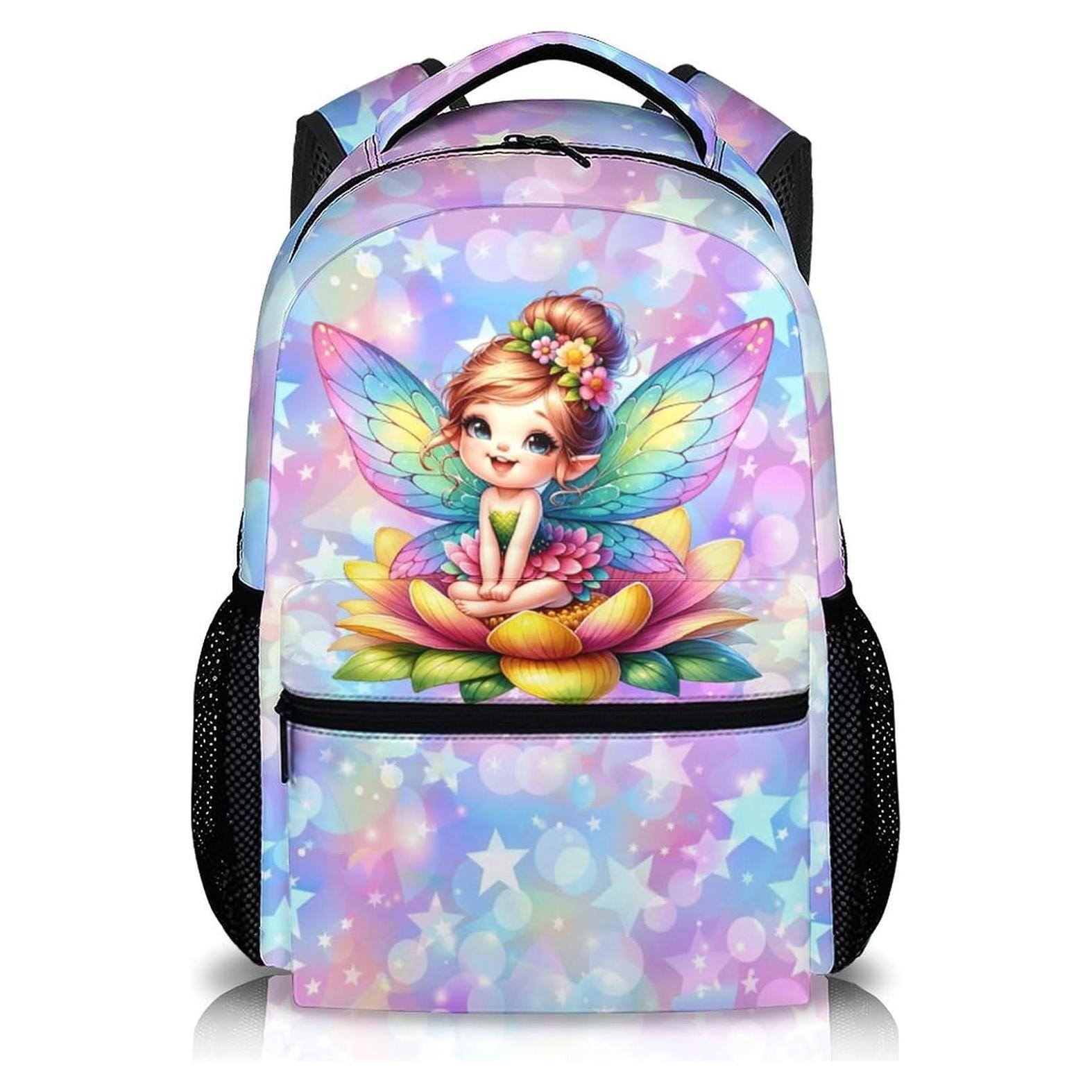 Mochila Escolar para Niñas Hadas 30.5x13.7x43.2 cm